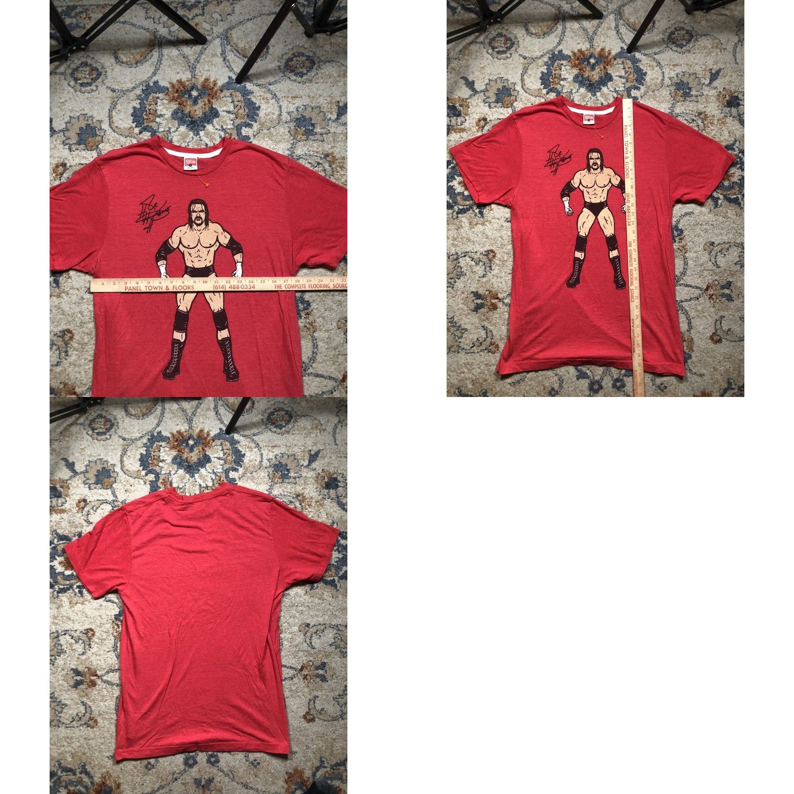 Vintage Homage Shirt Mens Large Red Wrestler Graphic Autograph Tee Soft Tri Blend Size US L / EU 52-54 / 3 - 8 Thumbnail