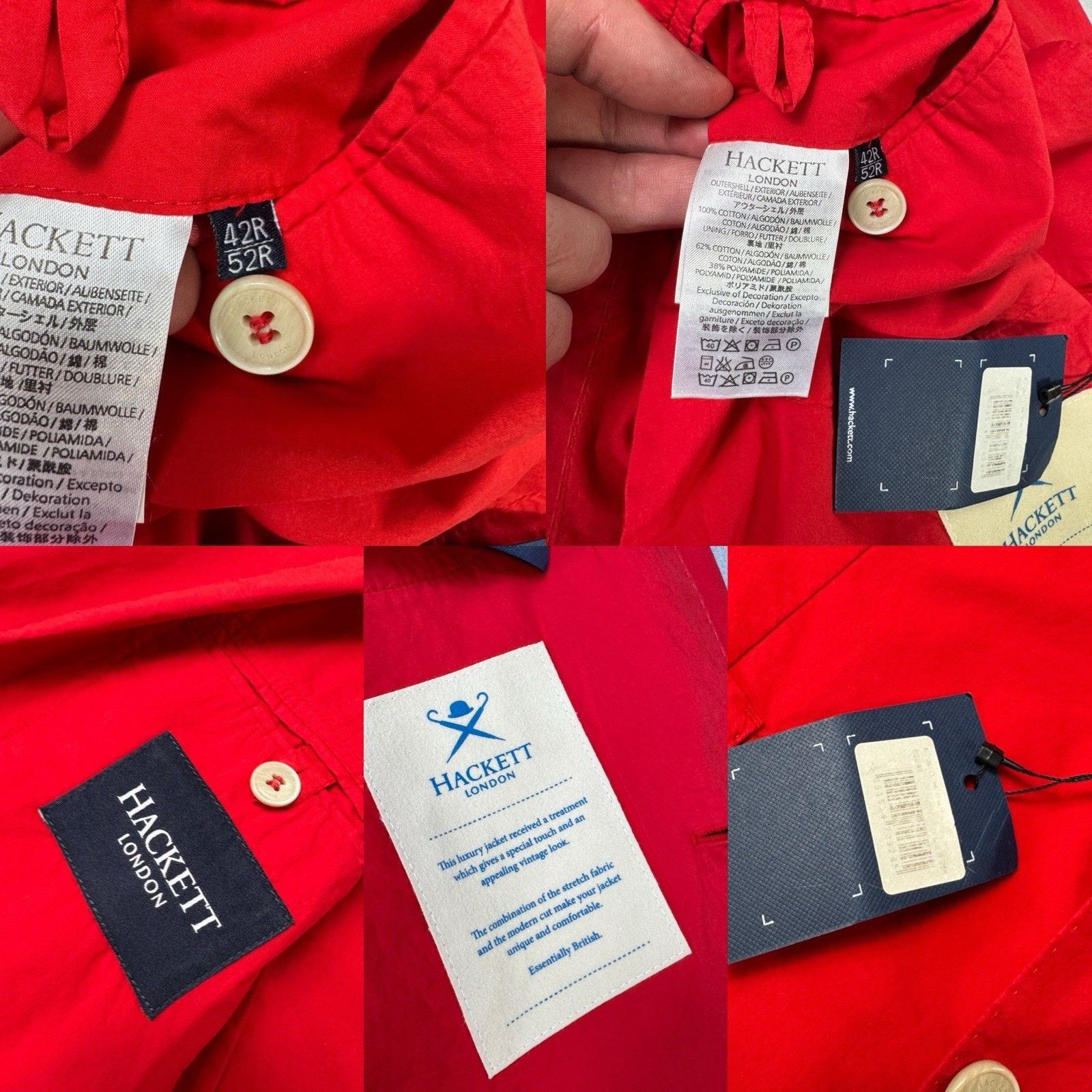 Hackett Hackett London Men Cotton Blazer Red Size 42r/52r Size 42R - 24 Thumbnail