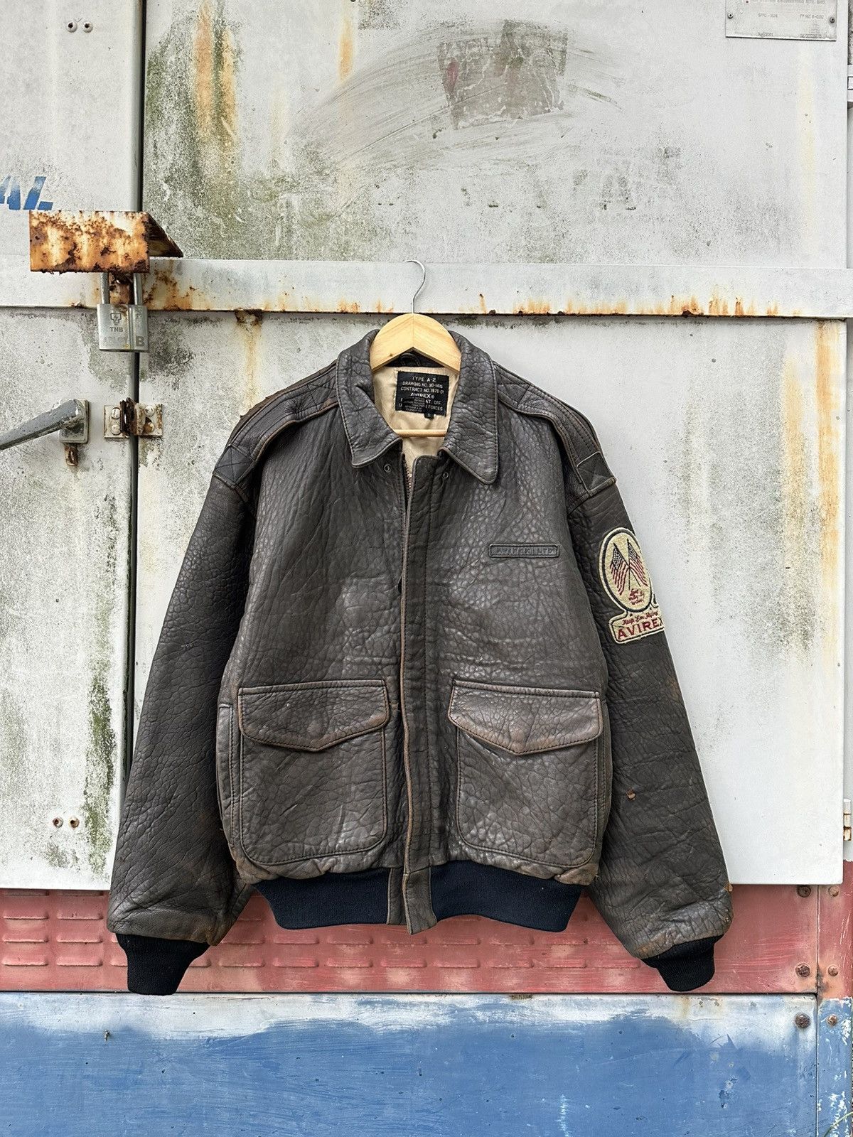 Avirex 🪖Vintage THRASHED A-2 Avirex Leather Aviator Bomber Jacket Size US M / EU 48-50 / 2 - 2 Thumbnail