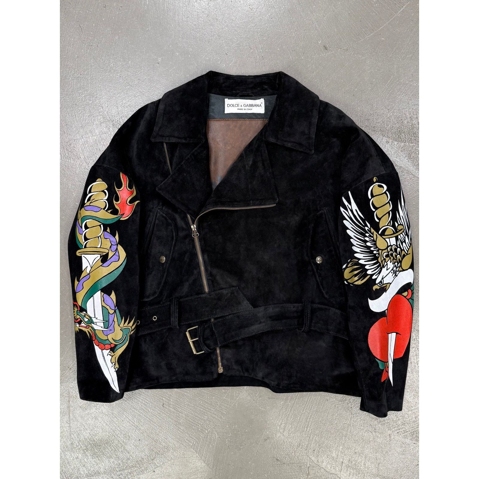 Dolce & Gabbana A/W1992 Dolce & Gabbana dragon tattoo runway leather jacket Size US M / EU 48-50 / 2 - 4 Thumbnail