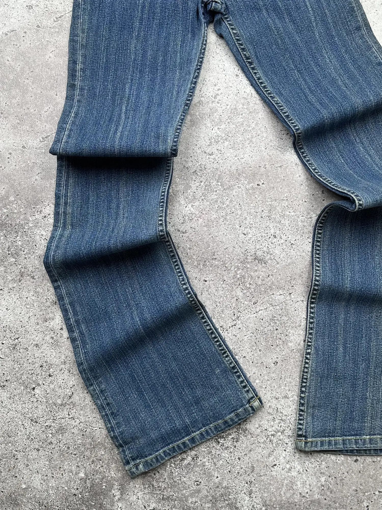 Japanese Brand Vintage Striped Flare Jeans C412(V389) Size 25" / US 0 / IT 36 - 3 Thumbnail