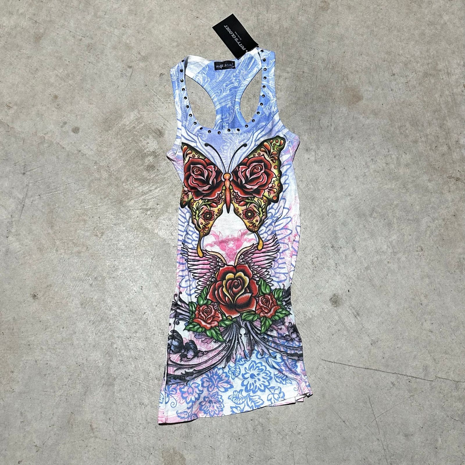 Other Tank Top Ed Hardy Style Wings Tattoo Print Racerback Grunge Size M / US 6-8 / IT 42-44 - 1 Thumbnail