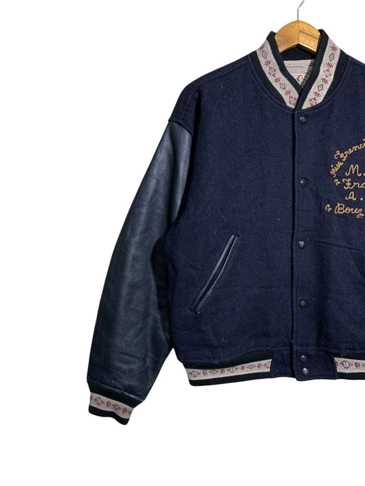 Vintage 🔥M.P.S WOOL/LEATHER VARSITY JACKETS Size US L / EU 52-54 / 3 - 6 Thumbnail