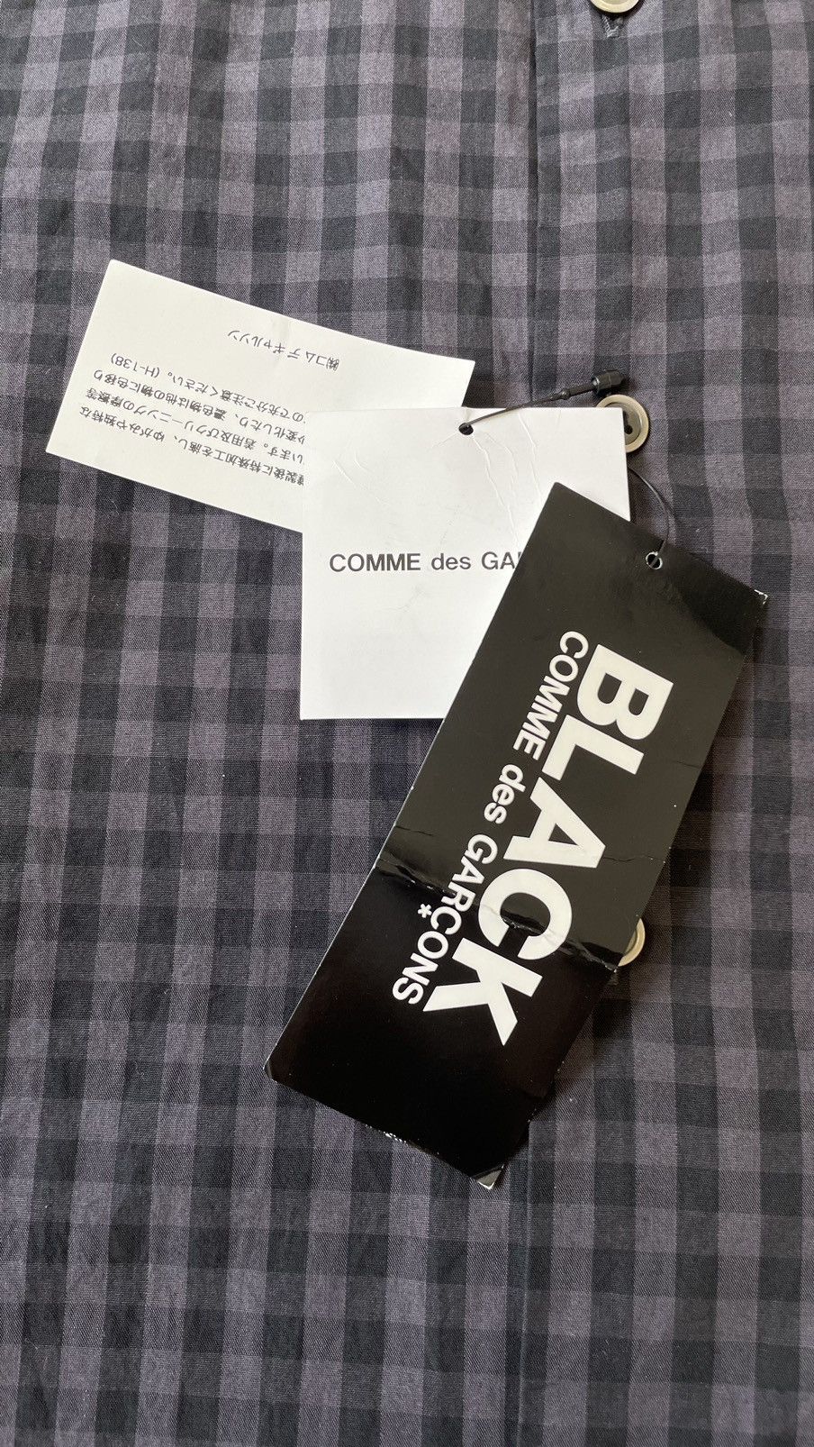 Comme des Garcons Over Dyed Black/Grey Gingham Check Shirt Size US M / EU 48-50 / 2 - 9 Thumbnail