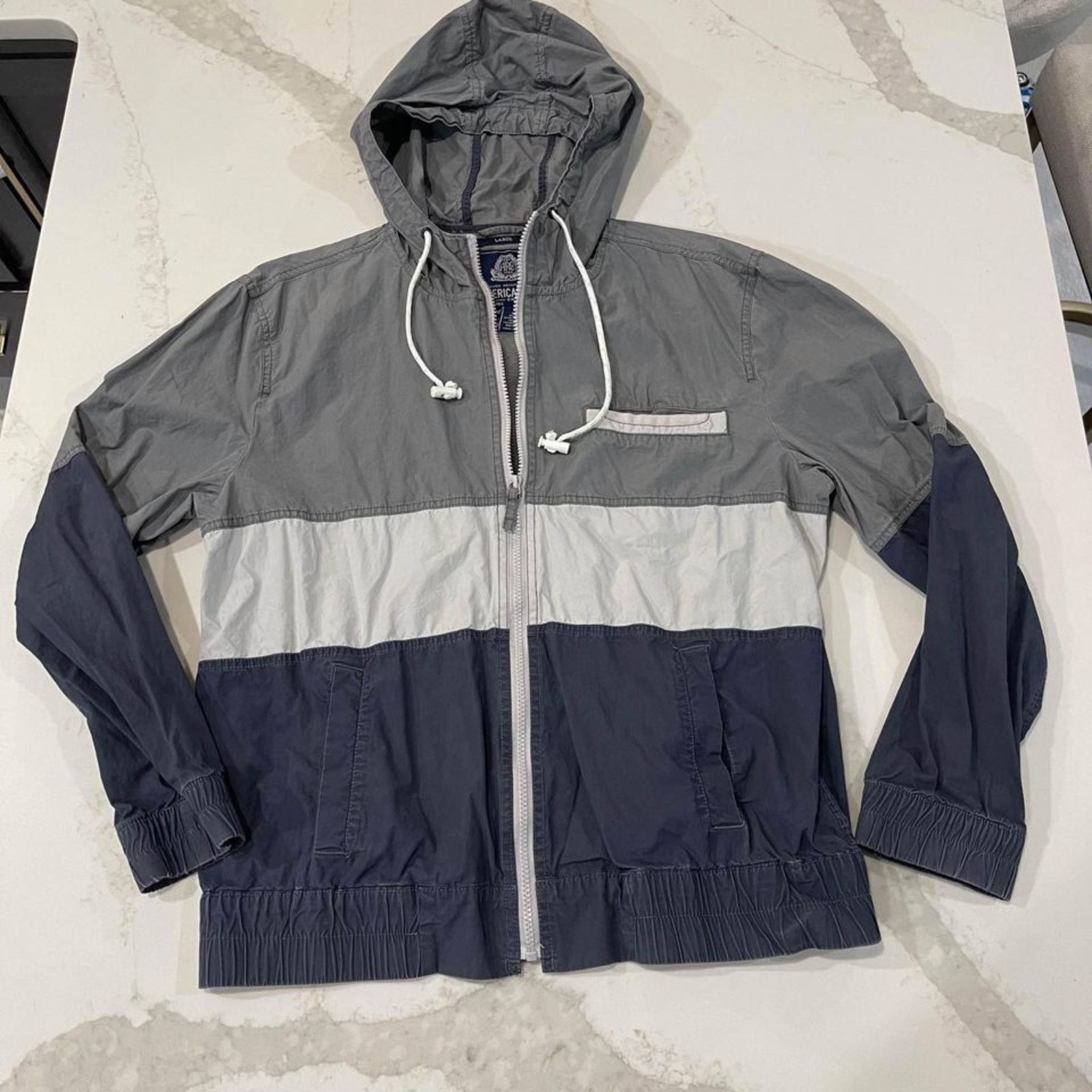 American Rag American Rag Cie Jacket Full Zip Windbreaker Track Men Large Size US L / EU 52-54 / 3 - 1 Thumbnail
