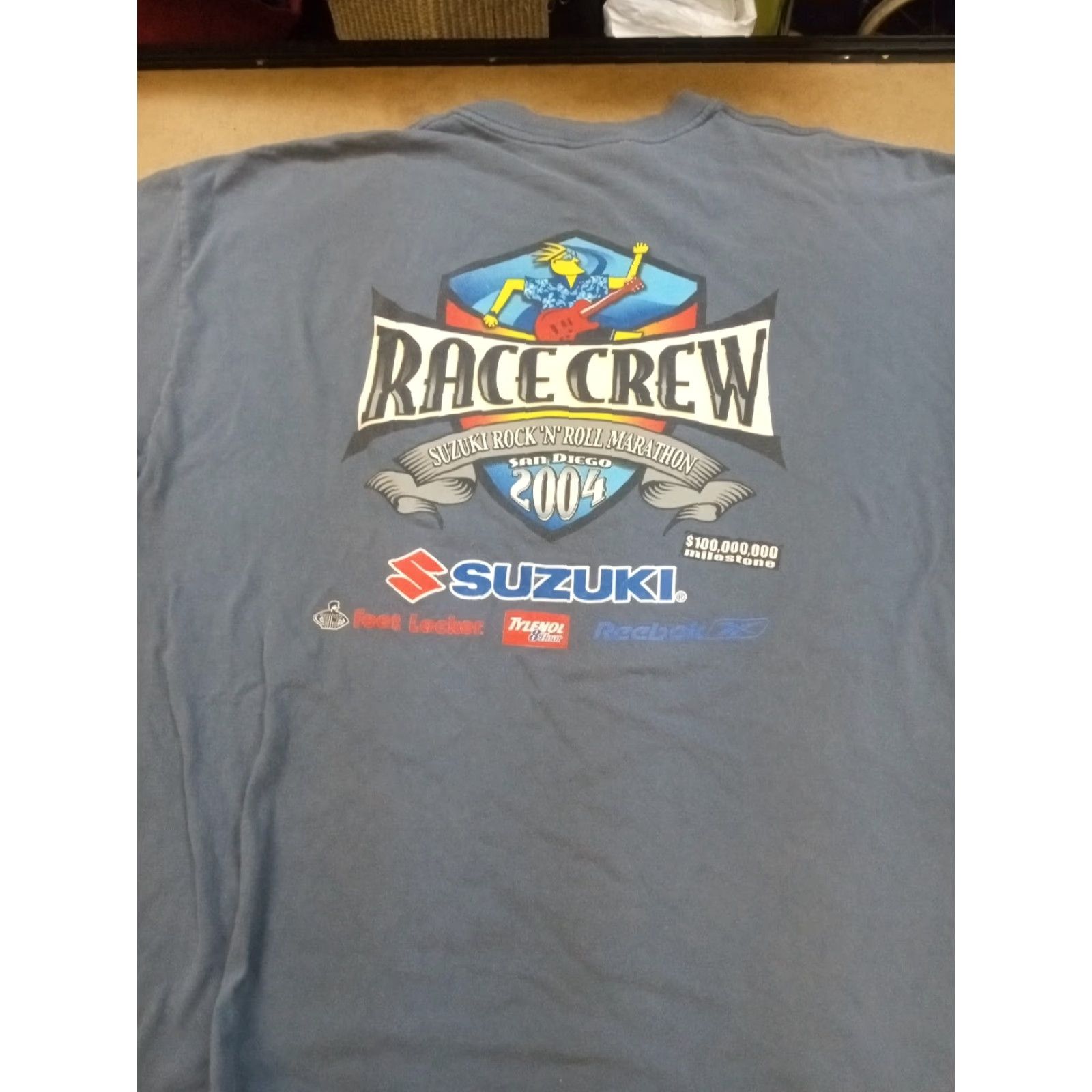 Reebok VINTAGE Rock N Roll Marathon Reebok SS T-Shirt 2XL Men Blue 2004 Chest 48" Size US XXL / EU 58 / 5 - 2 Thumbnail