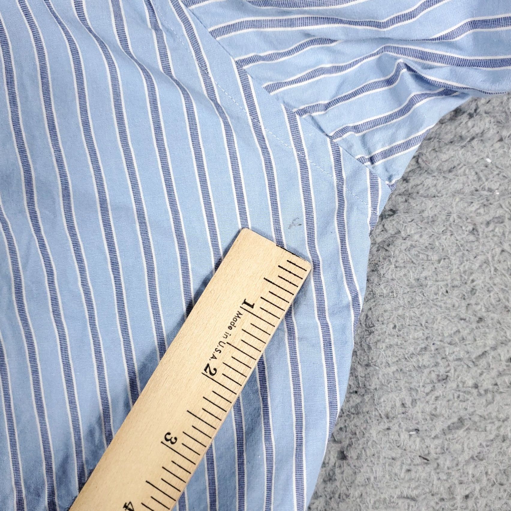 Tommy Hilfiger Tommy Hilfiger Shirt Mens 15.5 Blue Striped Dress Button Up Long Sleeve Size 40R - 6 Thumbnail