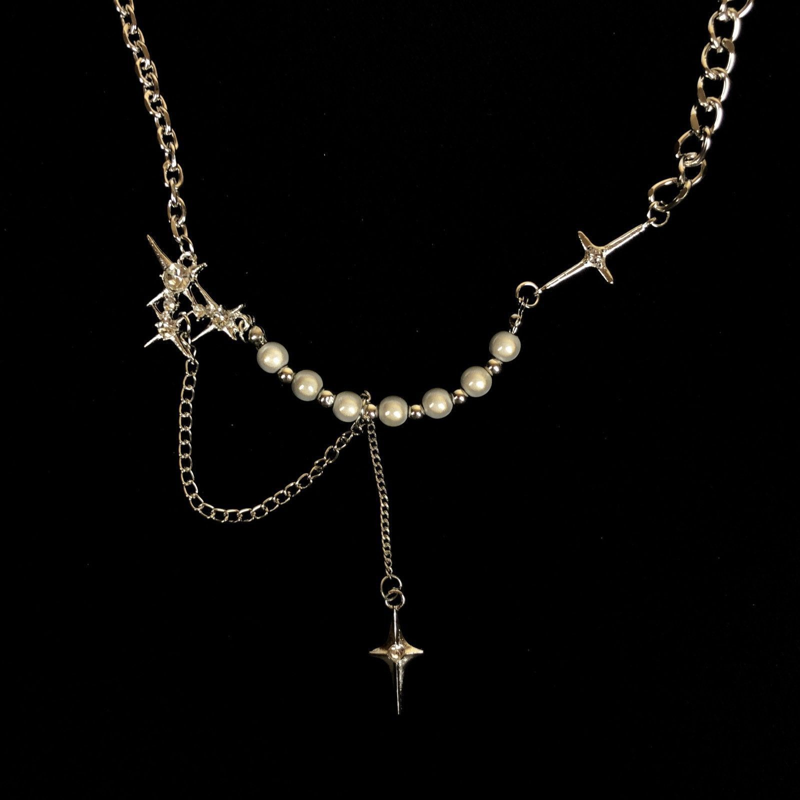Jewelry Electro Chain Crystal Star Abstract Necklace Pop Punk Size ONE SIZE - 4 Thumbnail