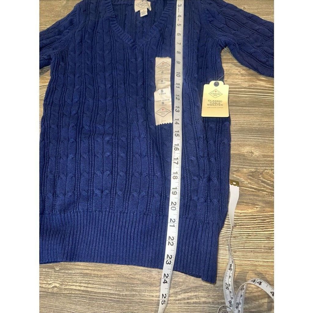 St. Johns Bay St Johns Bay Women Sweater Navy Knit Long Sleeve V Neck. 10 Size S / US 4 / IT 40 - 7 Thumbnail