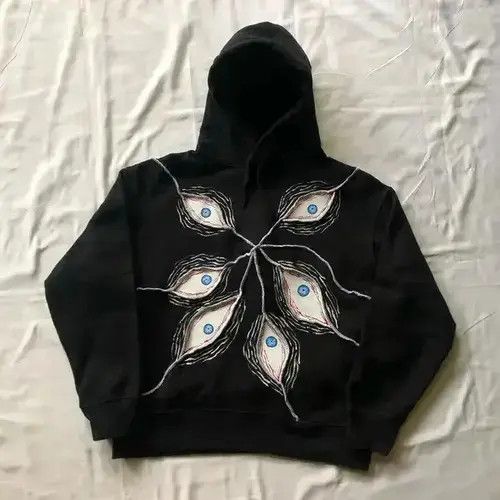 Other Y2k Embroidered Eyes Hoodie Size US XL / EU 56 / 4 - 1 Thumbnail