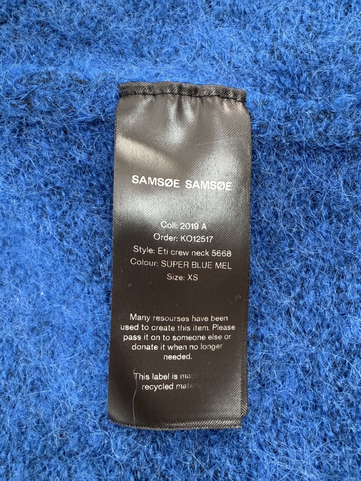 Samsoe Samsoe Samsoe Samsoe Eti Super Blue Wool Blend Crewneck Sweater XS Size XS / US 0-2 / IT 36-38 - 9 Thumbnail