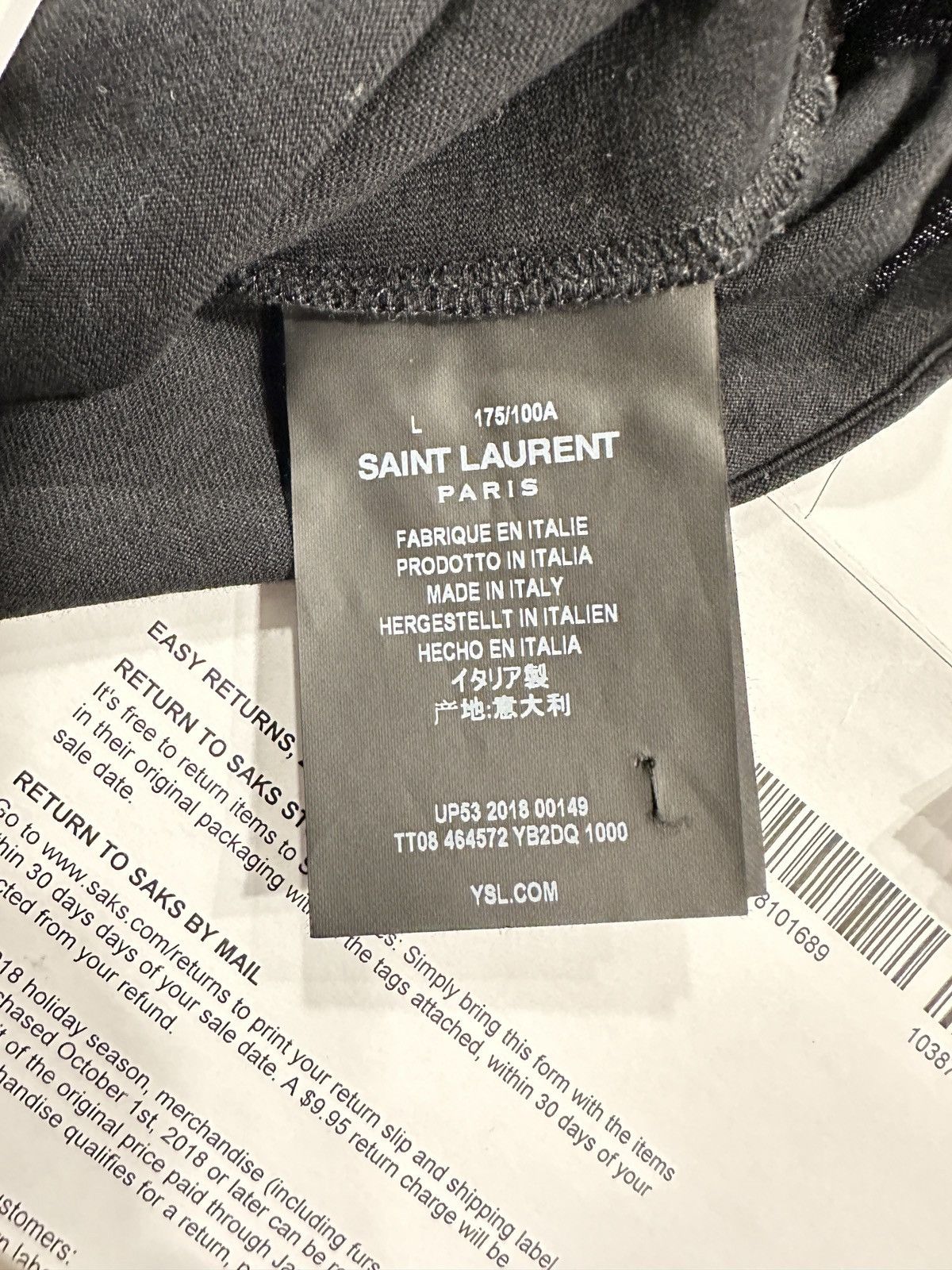 Saint Laurent Paris Saint Laurent Paris box logo T shirt Size US L / EU 52-54 / 3 - 7 Thumbnail