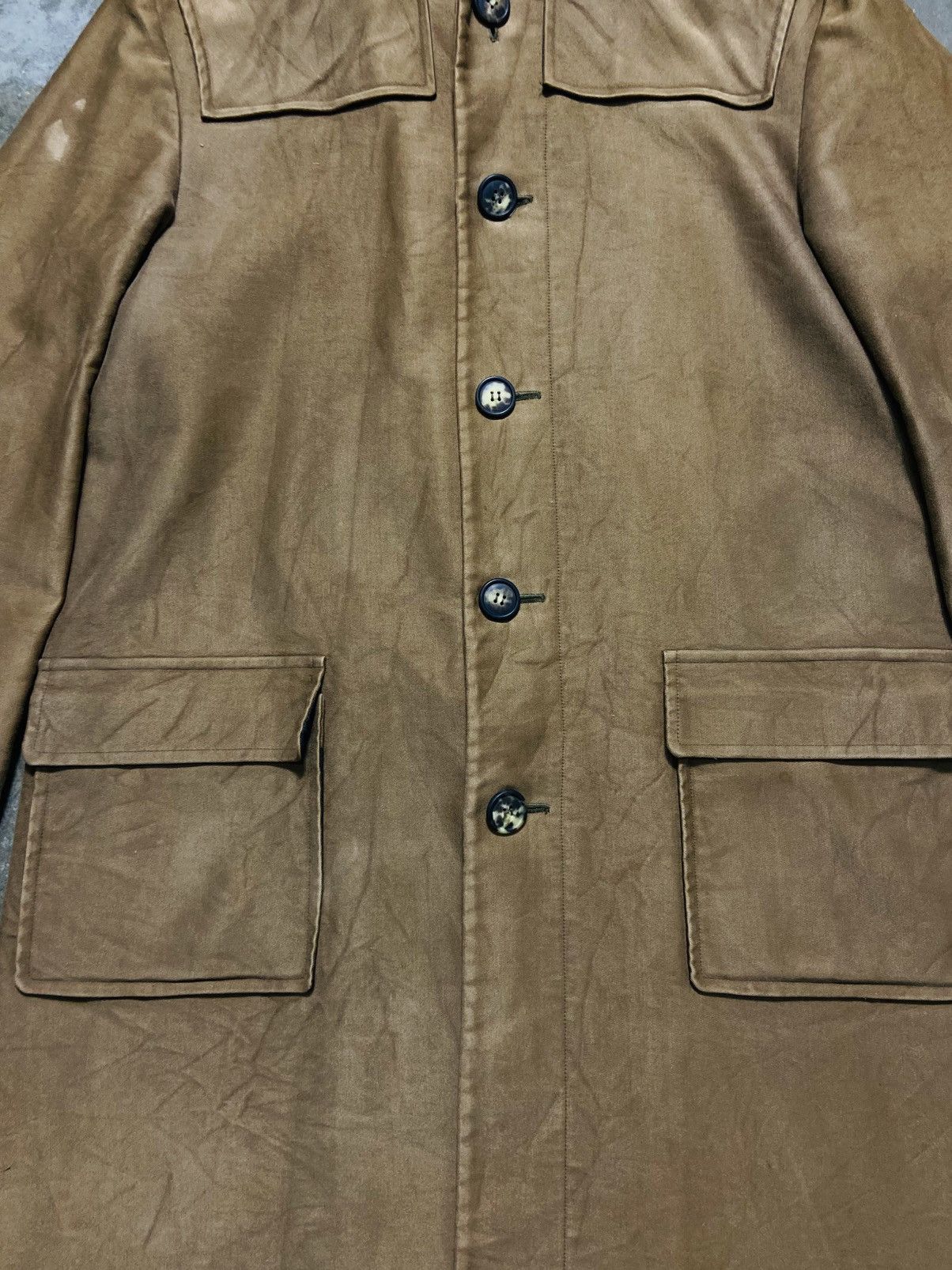 A.P.C. Distressed Vintage A.P.C Heavy/Wax Cotton Long Hooded Jacket Size US L / EU 52-54 / 3 - 7 Thumbnail