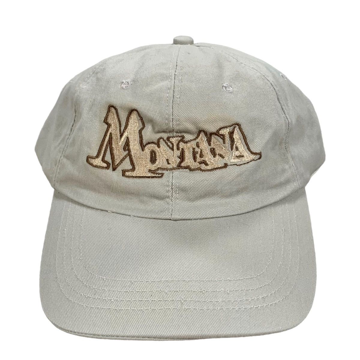 Vintage Vintage Montana Beige Embroidered Logo Strapback Hat Size ONE SIZE - 1 Thumbnail