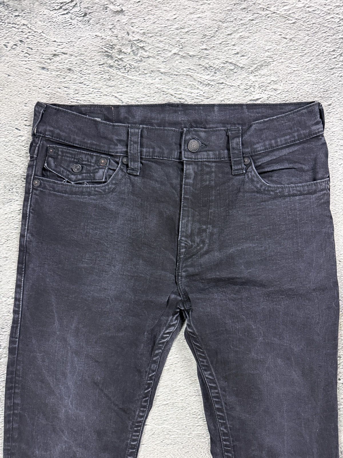 True Religion True Religion black jeans white horseshoe logo Y2K Rocco Size US 34 / EU 50 - 7 Thumbnail