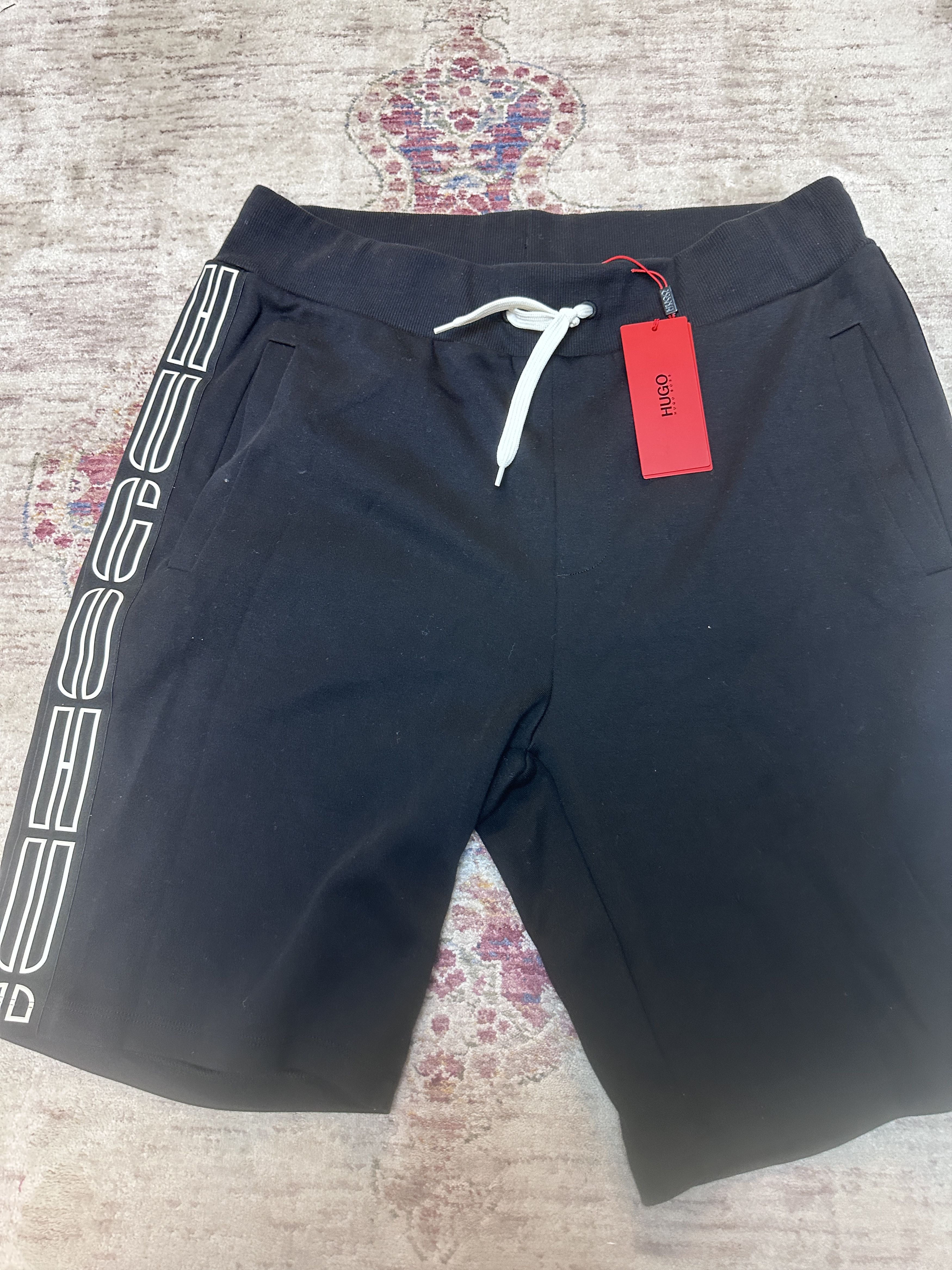 HUGO Men's Black Sweat Shorts Size XL Brand New!