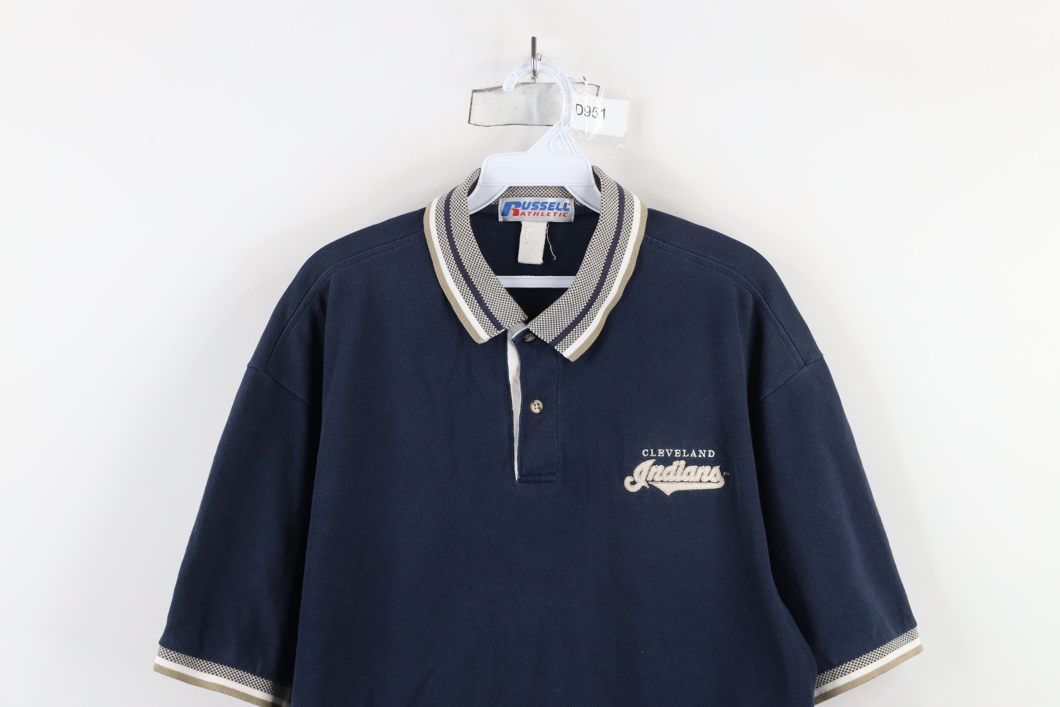 Russell Athletic × Vintage Vintage 90s Russell Athletic Cleveland Indians Baseball Polo Size US XL / EU 56 / 4 - 2 Thumbnail