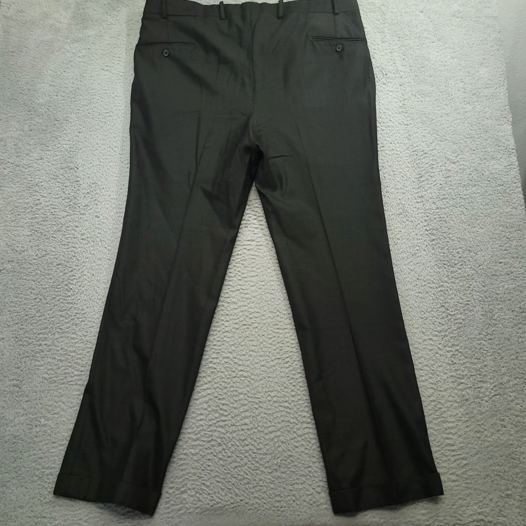 Vintage Tom James Executive Collection Dress Pants Mens 40x33 Pleated Front Gray Straight Leg Comfort Cuffed Workwear Size US 40 / EU 56 - 3 Thumbnail