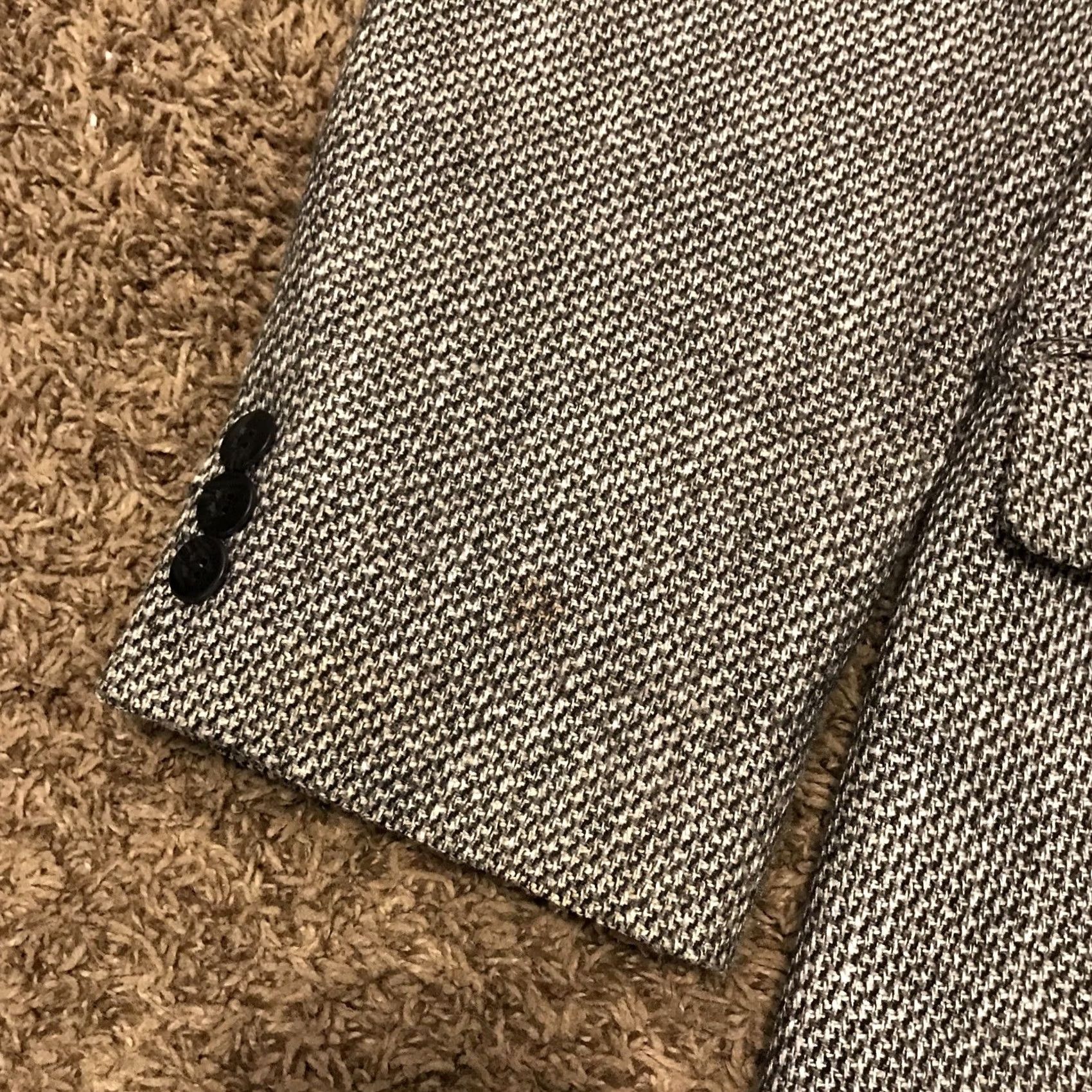 Haggar Haggar Blazer Shirt Sports Men 44 Gray Wool Tweed 100% Wool Single-Breasted Two-Button Notch Lapel Jacket VINTAGE Size 44R - 2 Thumbnail