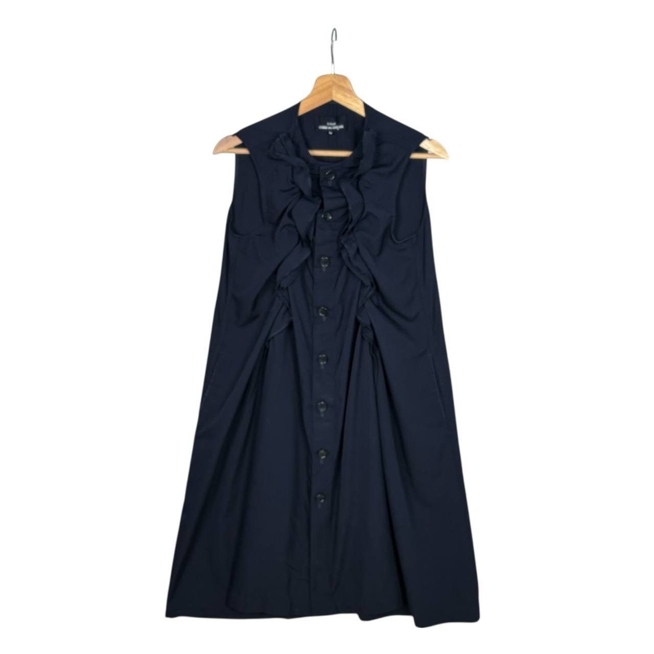 Comme des Garcons Tricot Comme Des Garcons AD2018 Wool Ruffle Dress Navy M Size M / US 6-8 / IT 42-44 - 2 Thumbnail