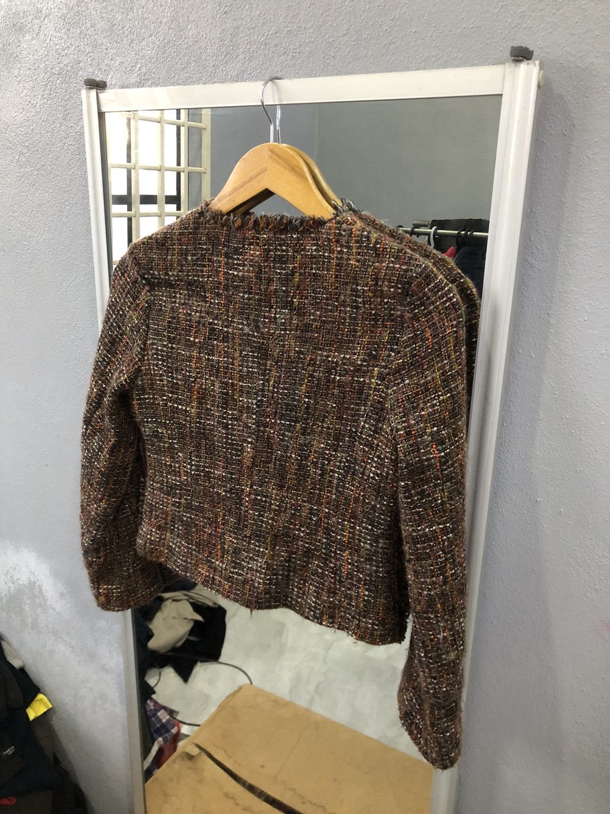 Yohji Yamamoto Ined Ponte Torto Tweed Cropped Jacket Japan Size XXS / US 00 / IT 34 - 12 Thumbnail