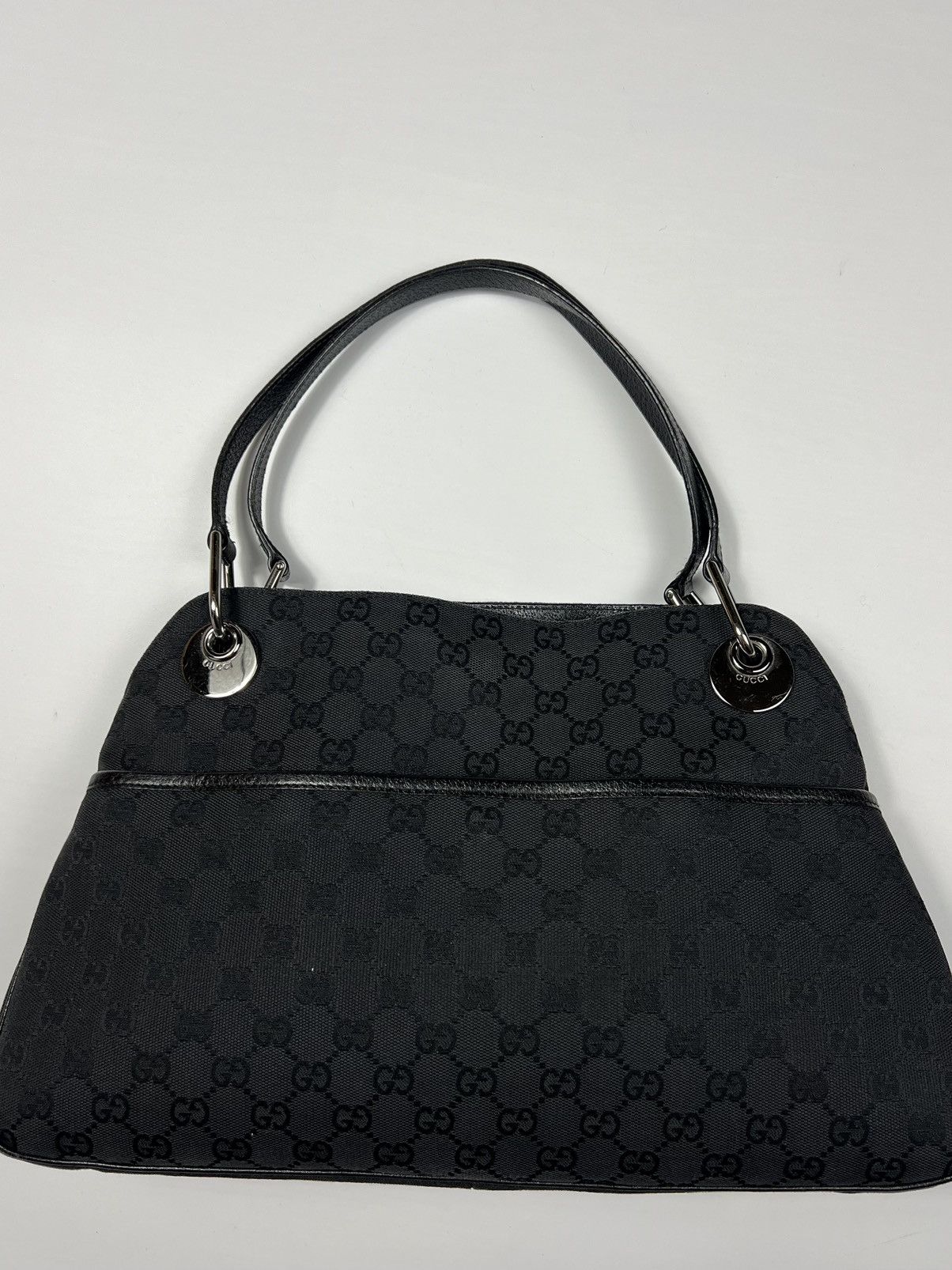 Vintage Gucci Black GG Canvas Eclipse Shoulder Bag