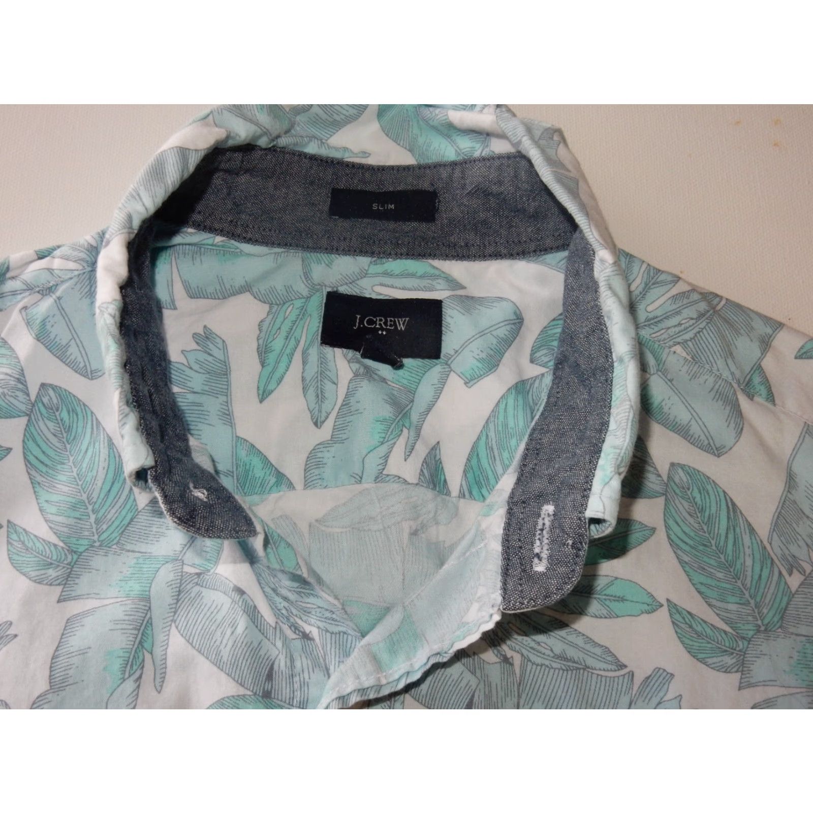J.Crew J.CREW Floral Button-Up Shirt Men's Short Sleeve Size S Slim Blue Size US S / EU 44-46 / 1 - 3 Thumbnail