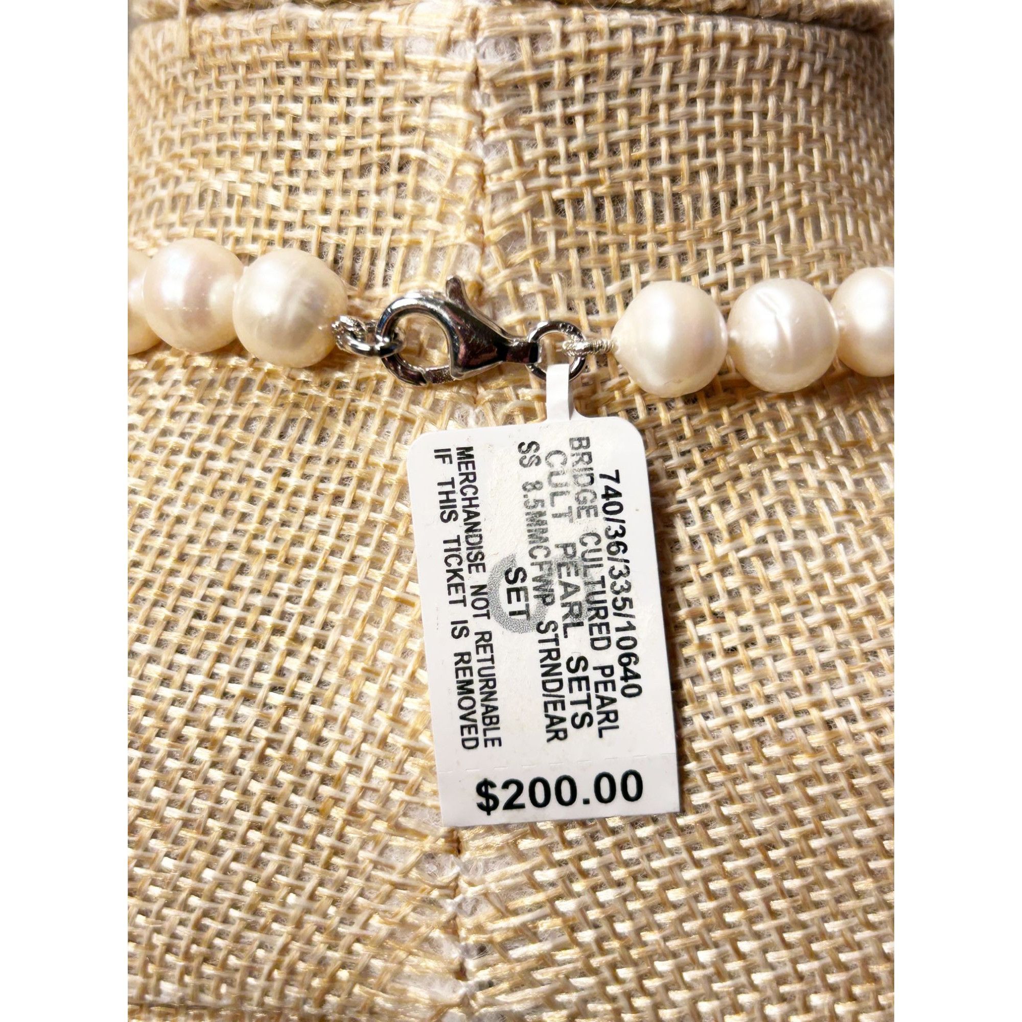 Macys Macy’s Cultured Single Strand Pearl Sterling 17" 8.5mm Neckl Size ONE SIZE - 4 Thumbnail