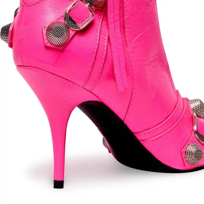 Balenciaga o1tr1nto0226 Cagole 90mm Boots In Fluo Pink Size US 11 / IT 41 - 6 Thumbnail