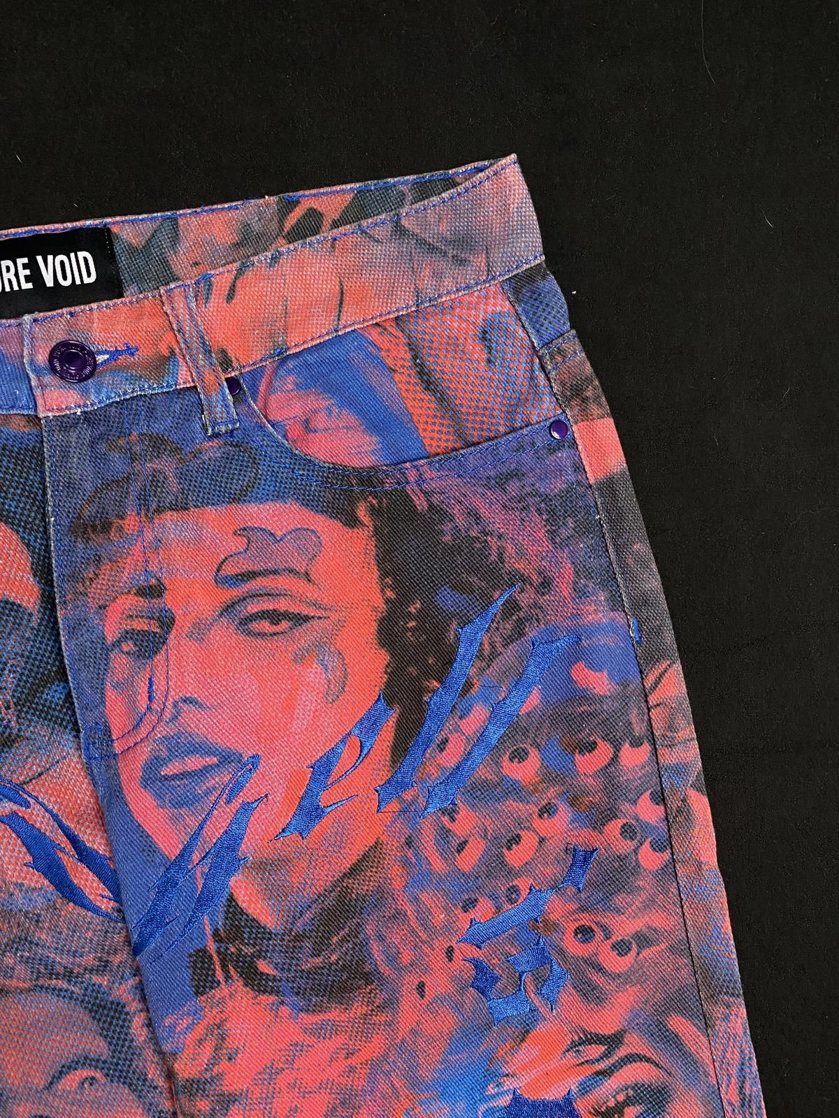 Japanese Brand Deadstock Pure Void Graphic Jeans Medium Size US 32 / EU 48 - 3 Thumbnail