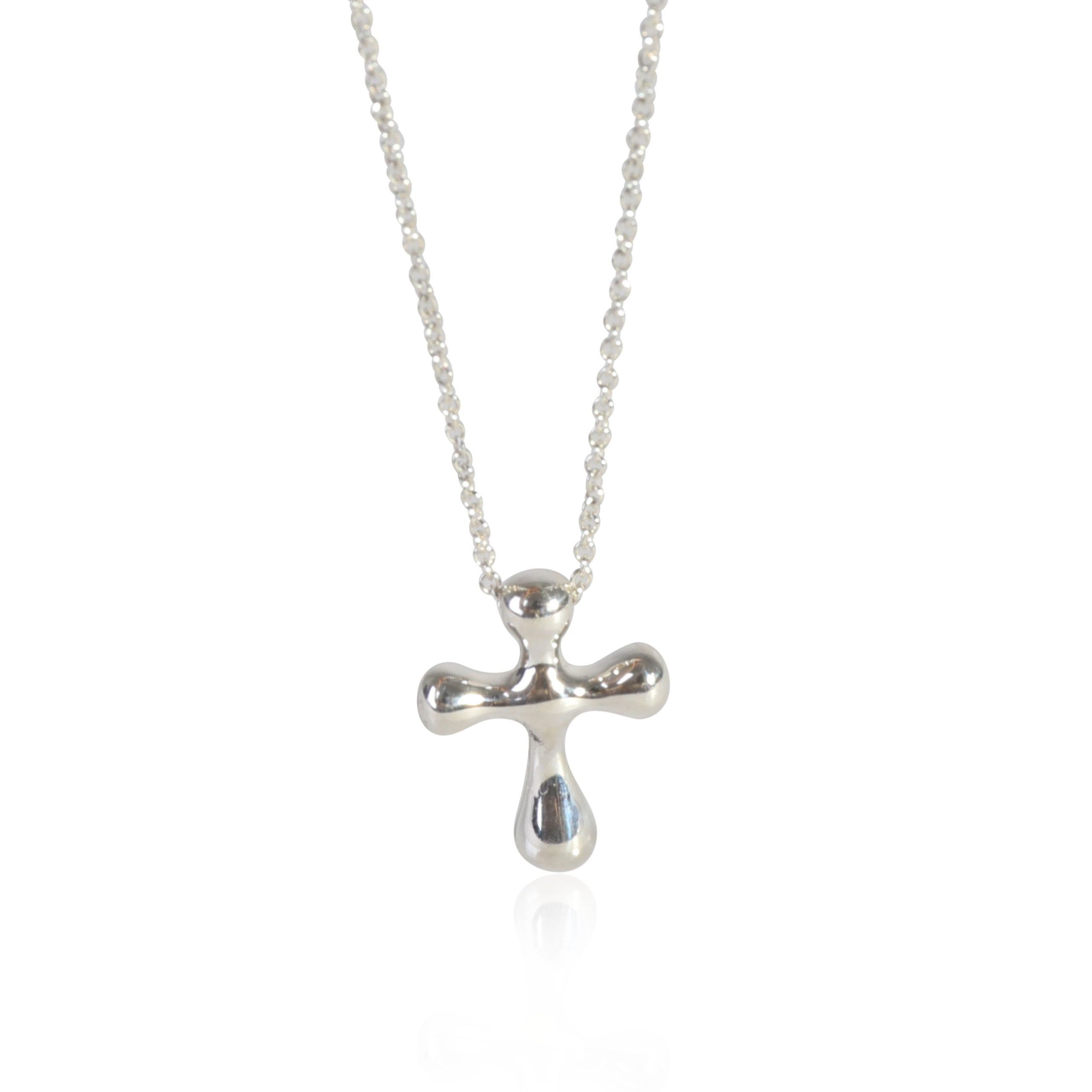 image of Tiffany Co Tiffany & Co. Elsa Peretti Cross Pendant In Sterling Silver, Women's