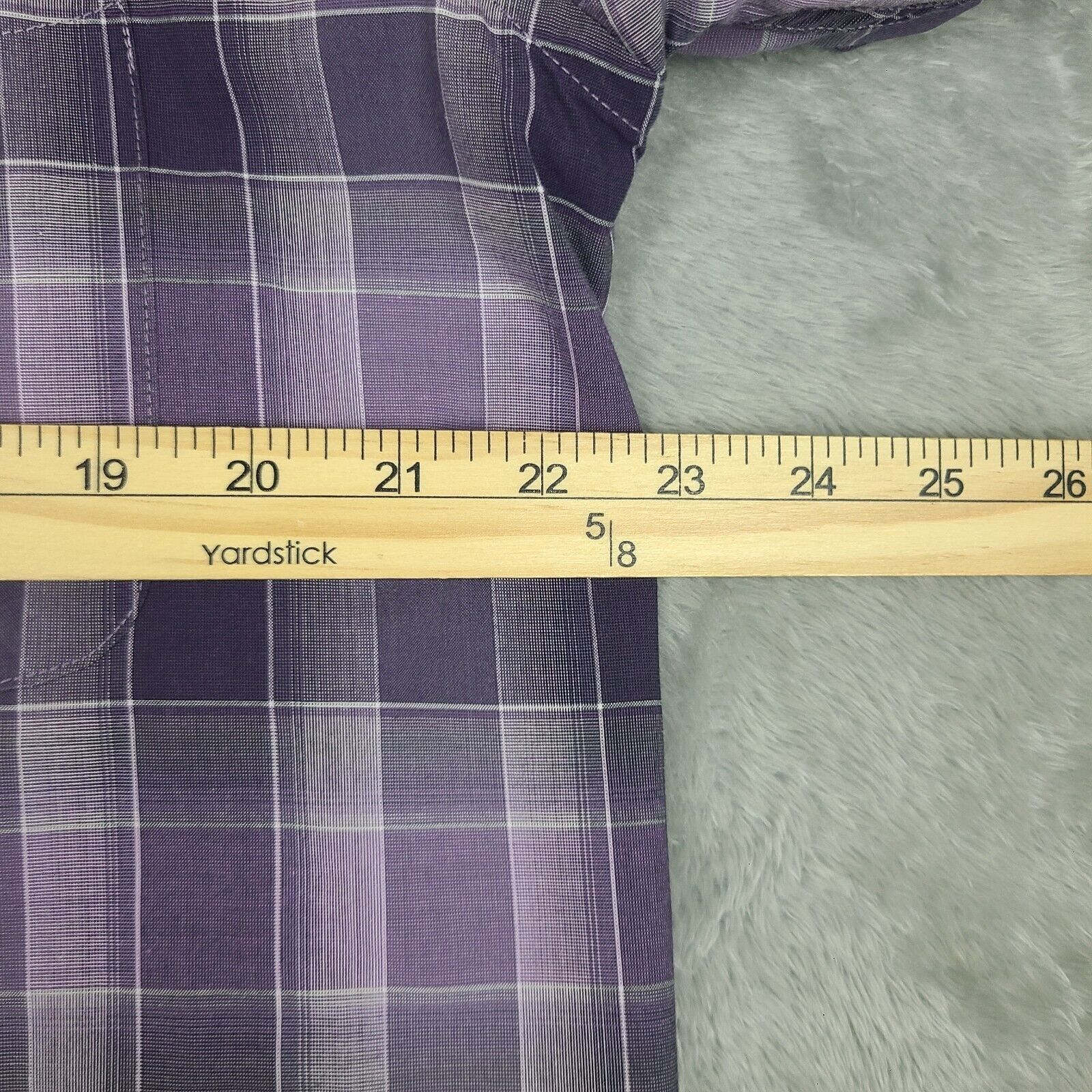 Alan Flusser Alan Flusser Mens Medium Purple Plaid Long Sleeve Button Up Size US M / EU 48-50 / 2 - 4 Thumbnail