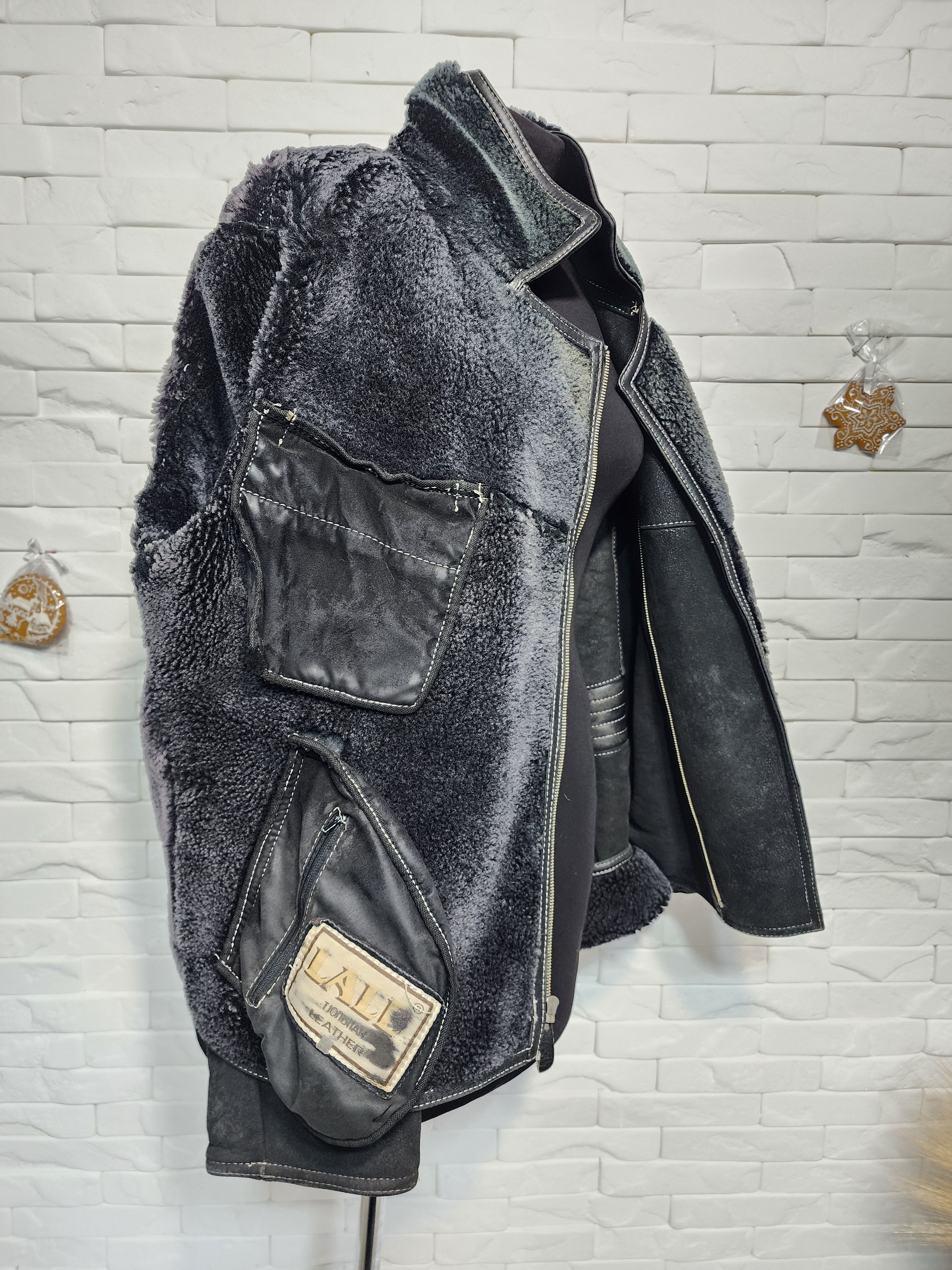 Furla Men's Black Sheepskin Coat: Genuine Fur Jacket with Zipper Size US L / EU 52-54 / 3 - 10 Thumbnail