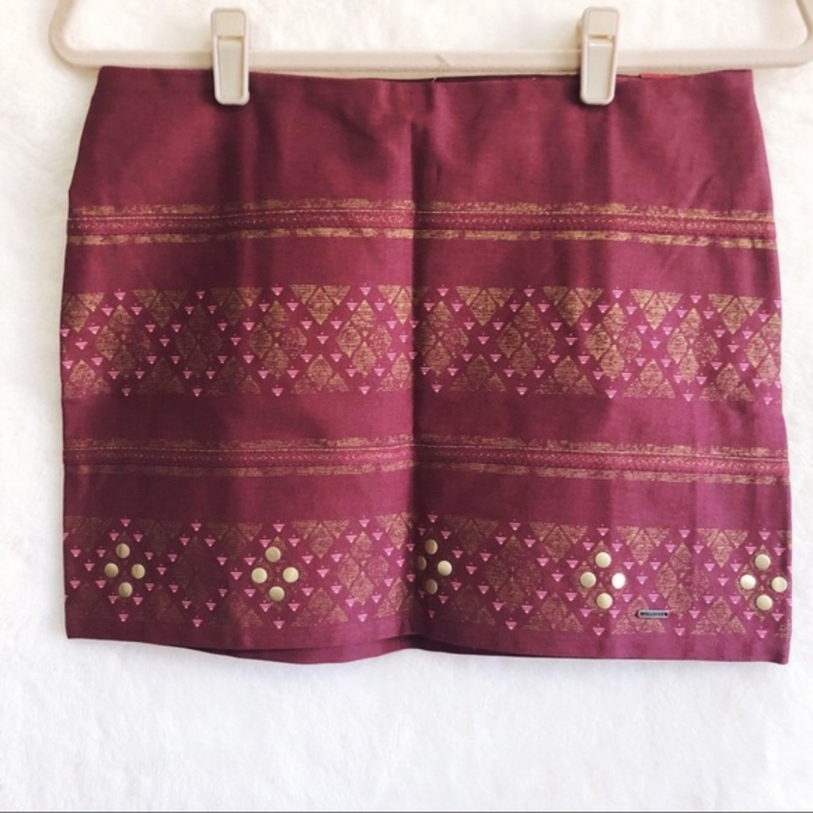 Hollister Hollister Red Embellished Skirt Size 29" - 3 Thumbnail