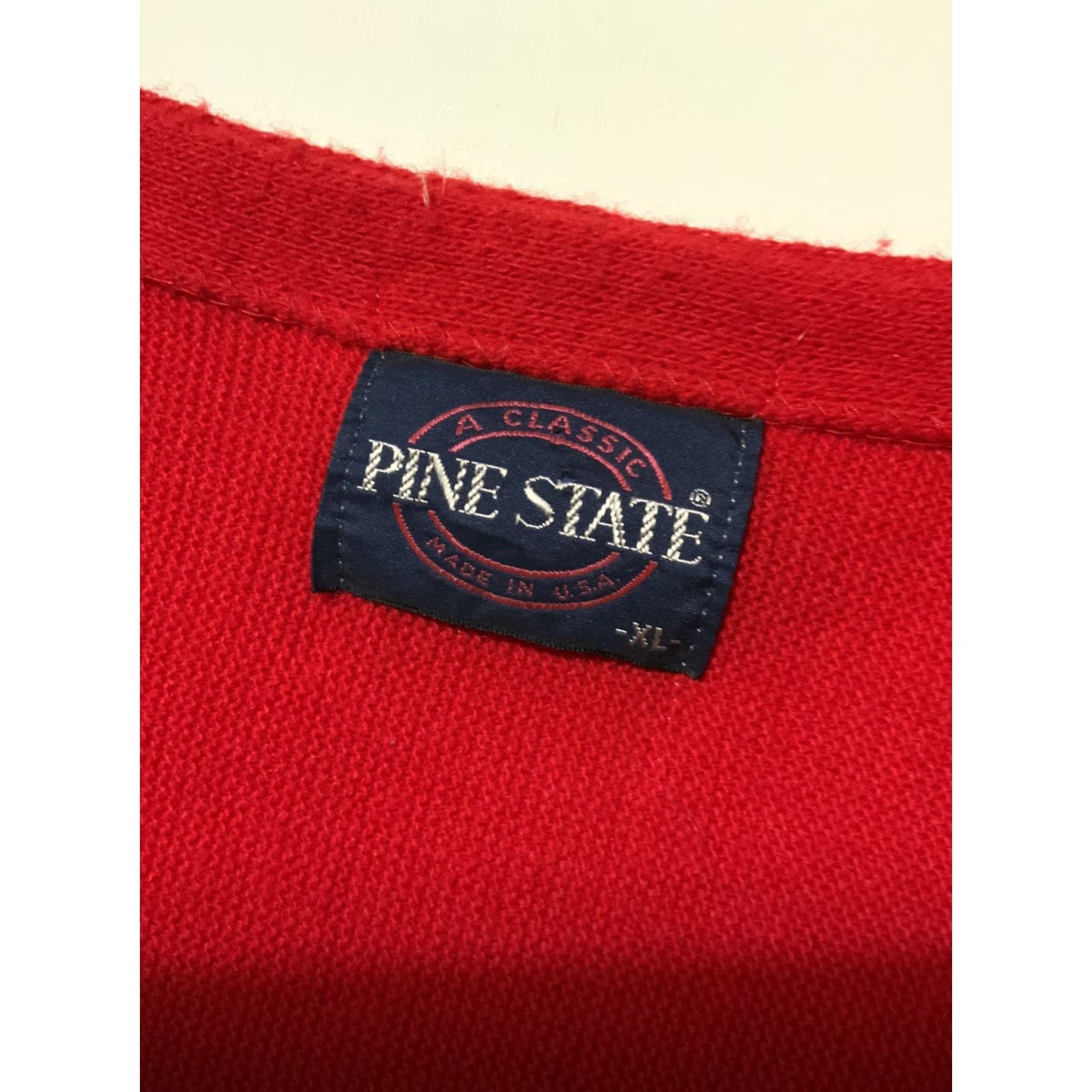 Vintage VINTAGE Pine State Red Knit Rockabilly Atomic Cardigan Sweater XL Sz. XL Size US XL / EU 56 / 4 - 6 Thumbnail