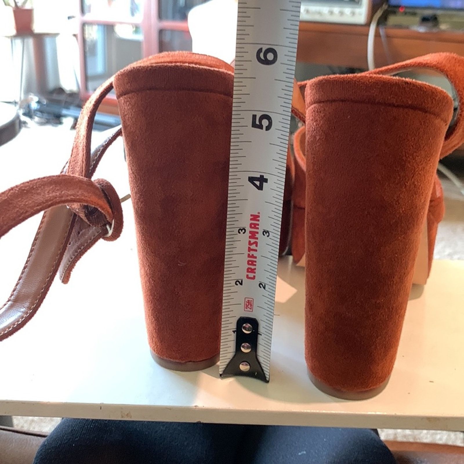 Vintage 70’s platform rust brown vegan faux suede sandals Size US 10 / IT 40 - 8 Thumbnail