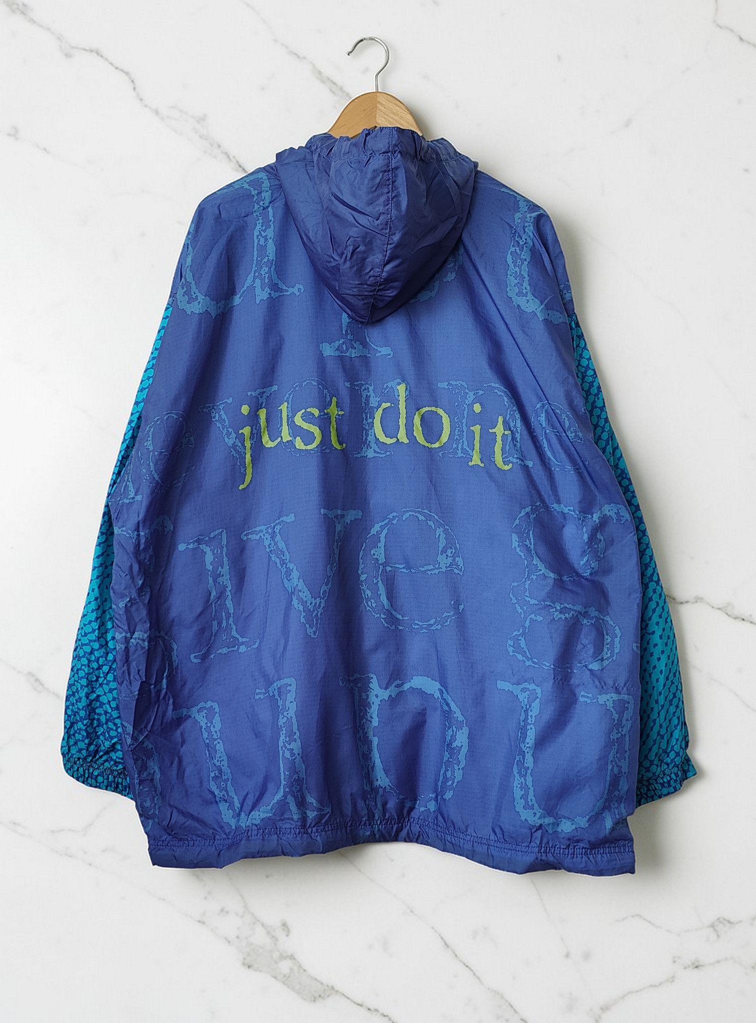 Nike Nike VTG 90s Just Do It Windbreaker Vintage Nylon Jacket Size US XXL / EU 58 / 5 - 1 Thumbnail
