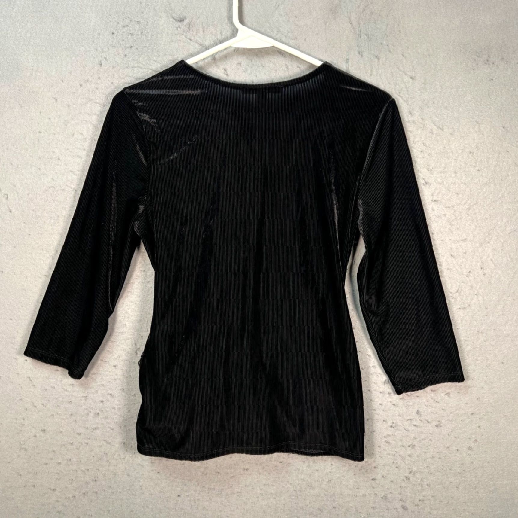 Express Express Womens Blouse Velvet Wrap Top Tie Detail Black Express Size M / US 6-8 / IT 42-44 - 2 Thumbnail