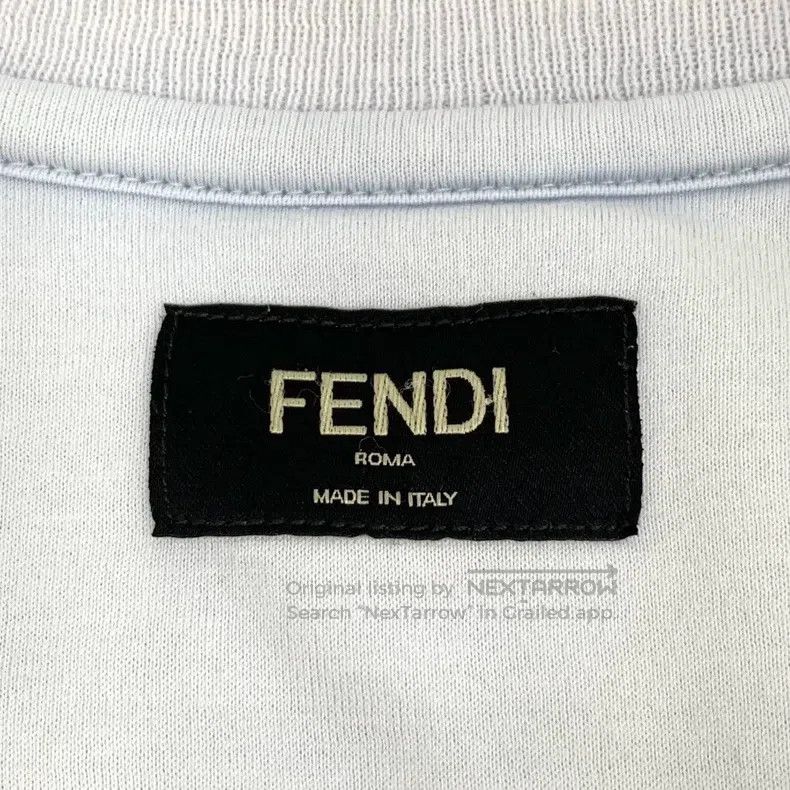 Fendi Fendi Light blue logo embossed all-over print cotton crewn Size US L / EU 52-54 / 3 - 6 Thumbnail