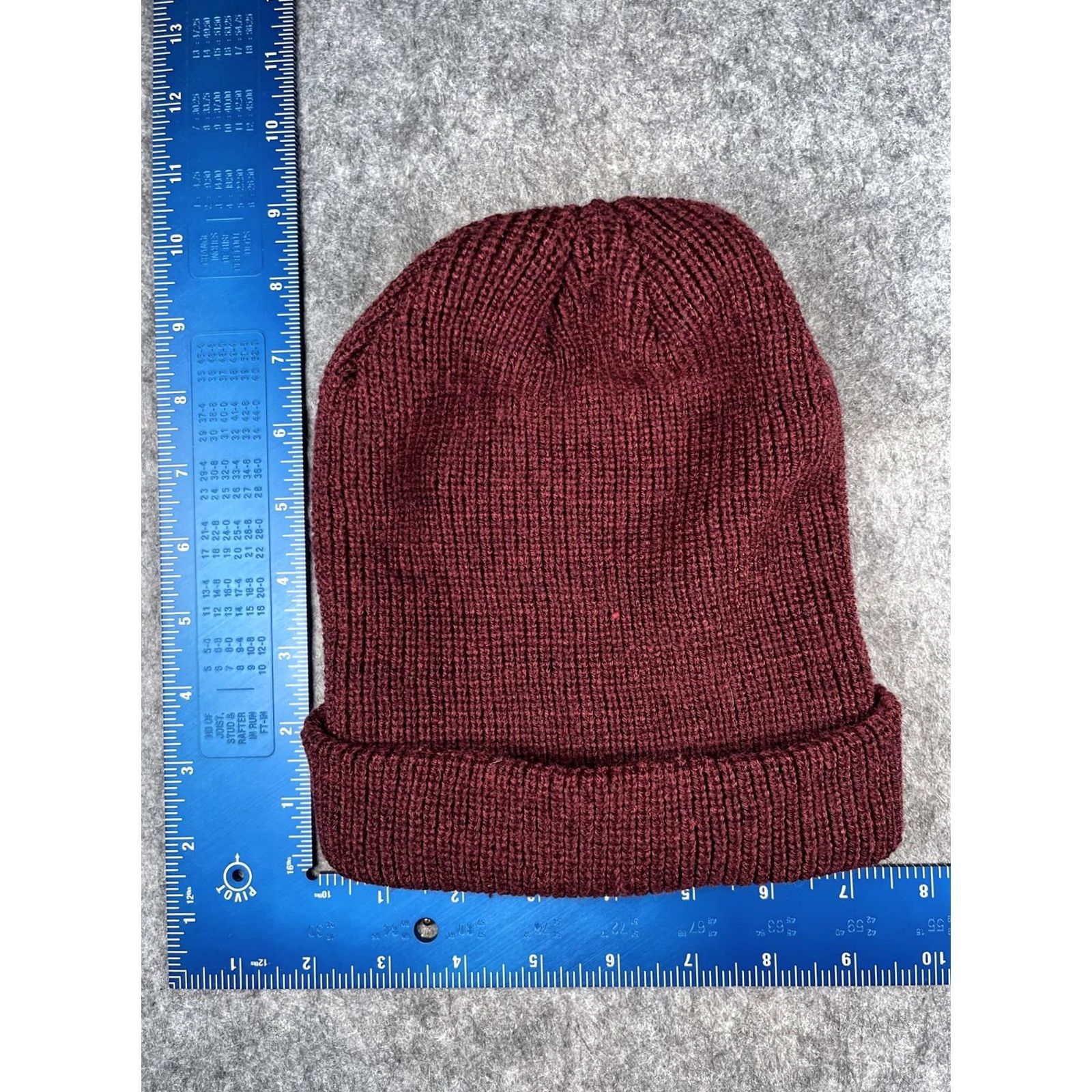 Vintage Chaos Hat Beanie Mens One Size Red Knit Cuffed Stretch Winter Casual Warm Size ONE SIZE - 4 Thumbnail