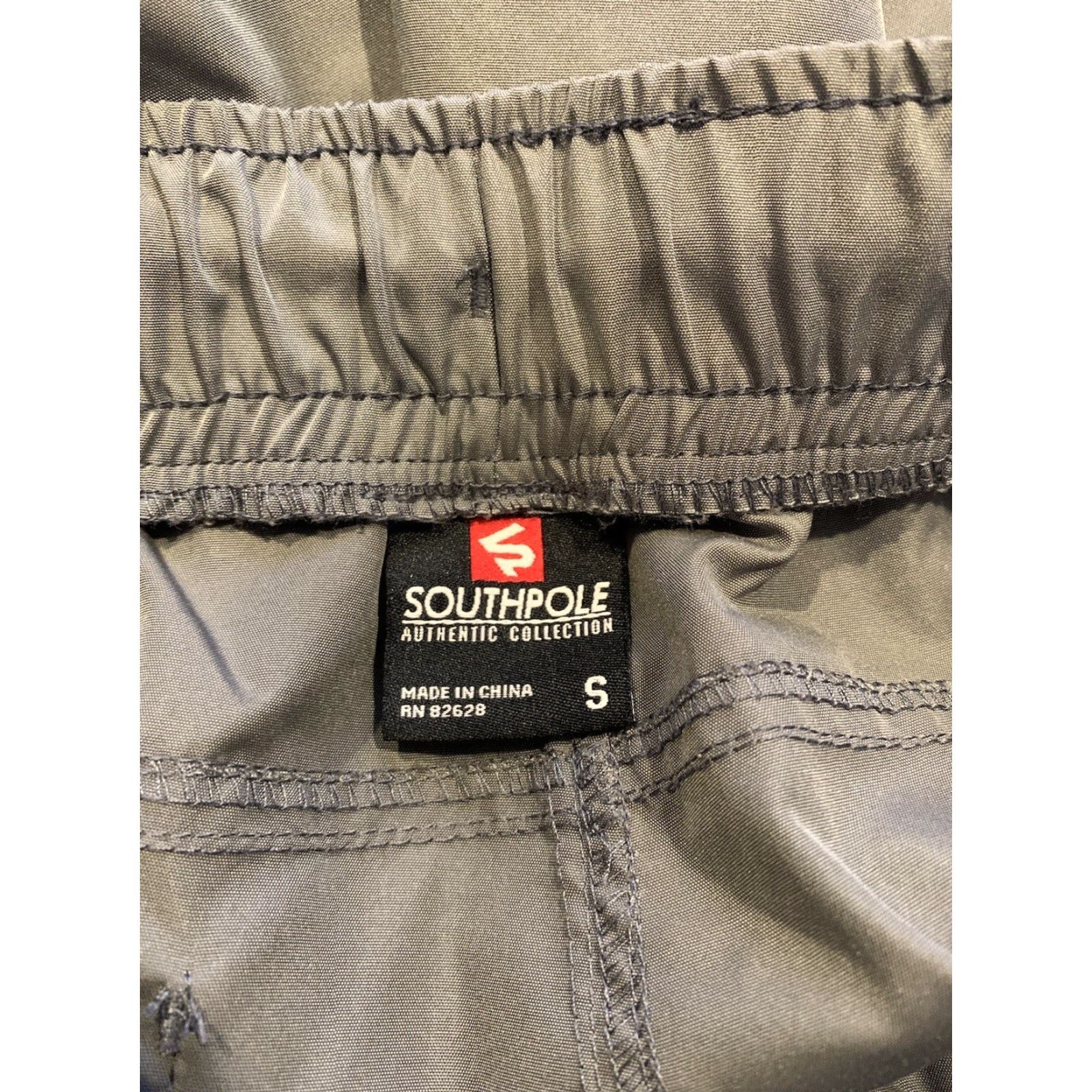 Southpole Southpole Jogger Pants Athletic Flat Front Drawstring Black Gray Polyester Small S 28in Inseam Men's Pants Pocket Zipper Size US 29 - 4 Thumbnail