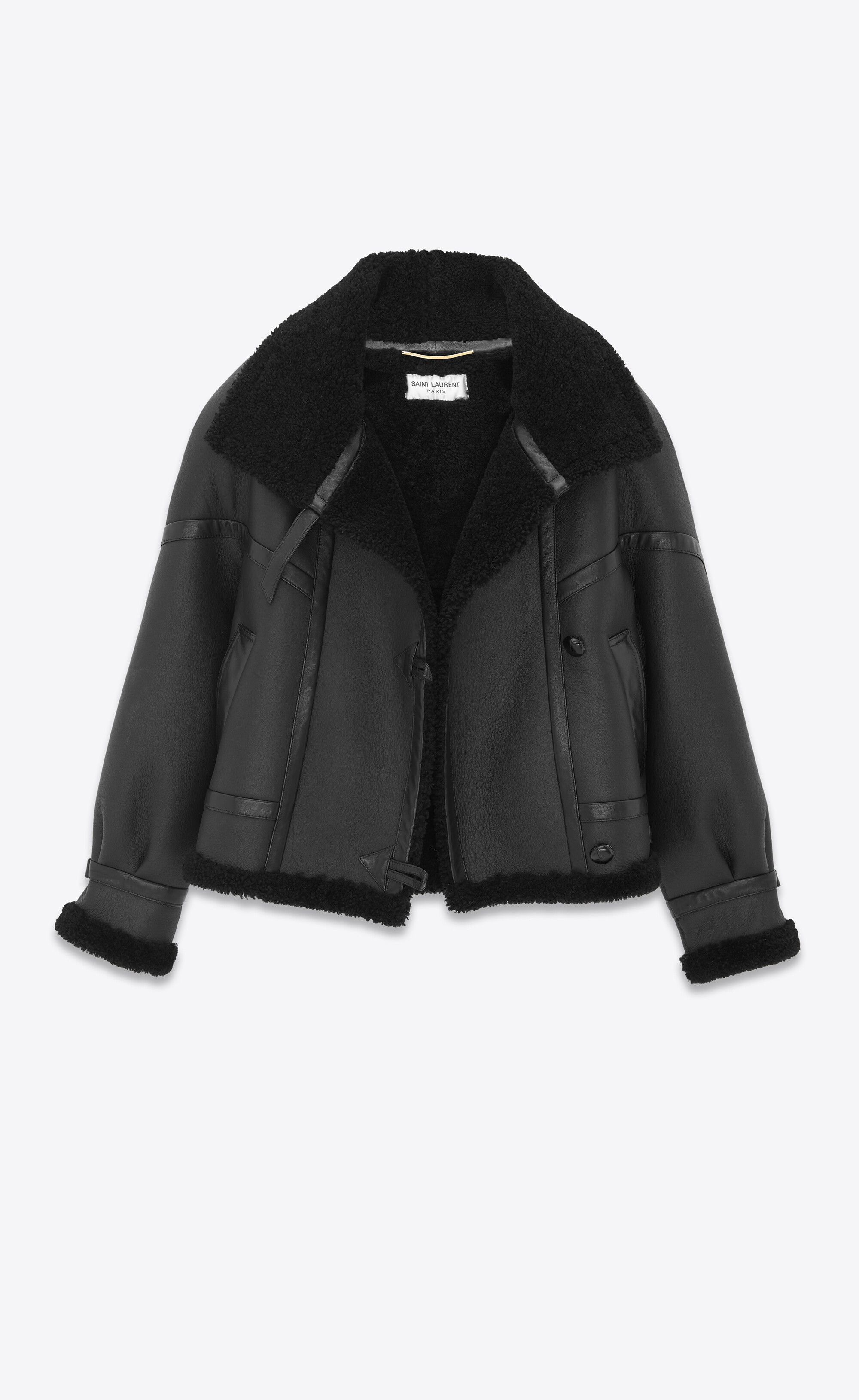Saint Laurent Paris o1tr1nto0325 755790 Aviator Jacket in Lambskin Shearling Size S / US 4 / IT 40 - 4 Thumbnail