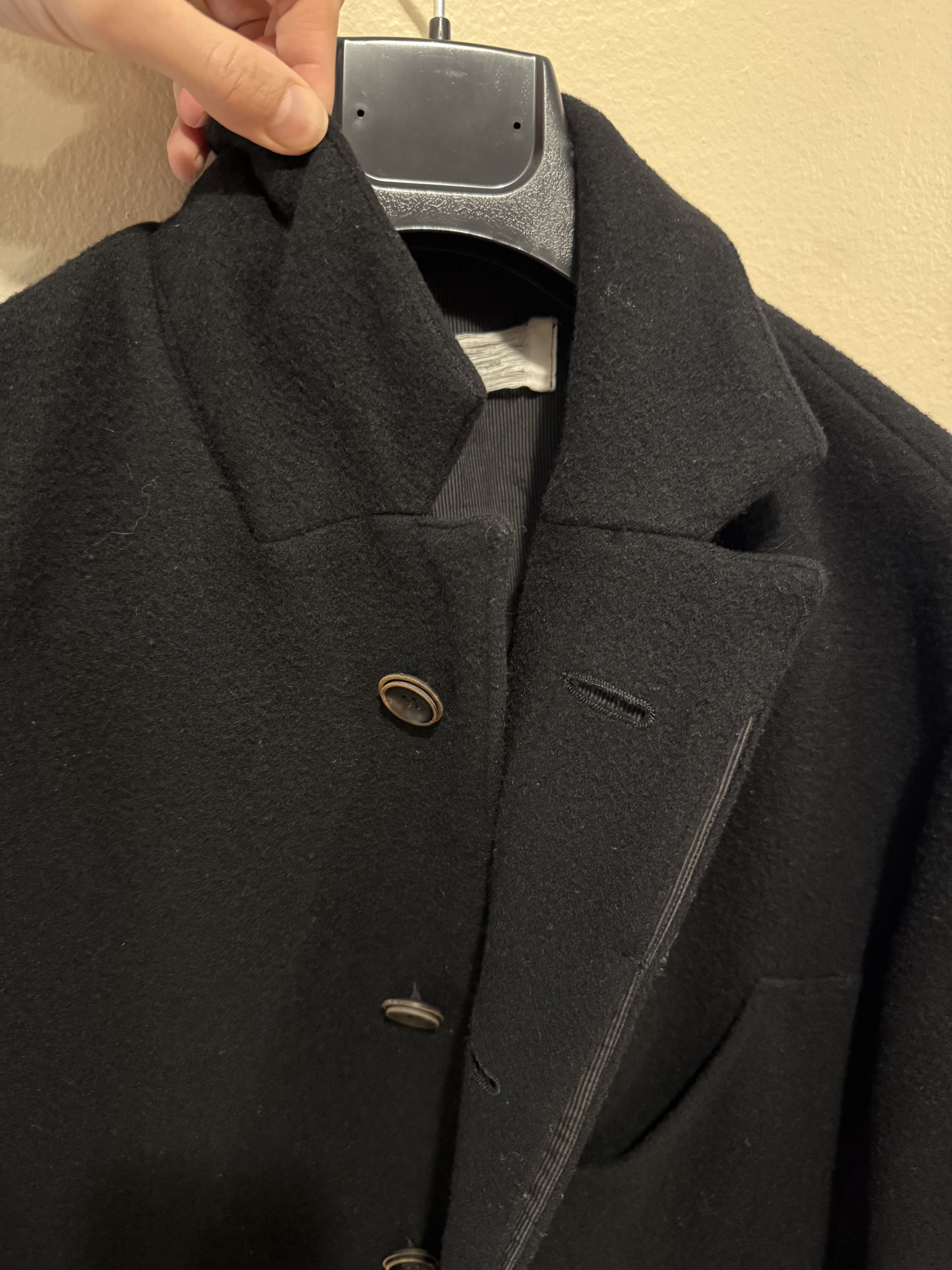 Individual Sentiments INDIVIDUAL SENTIMENTS - MENS BLACK WOOL CHESTER COAT CO41 Size US M / EU 48-50 / 2 - 7 Thumbnail