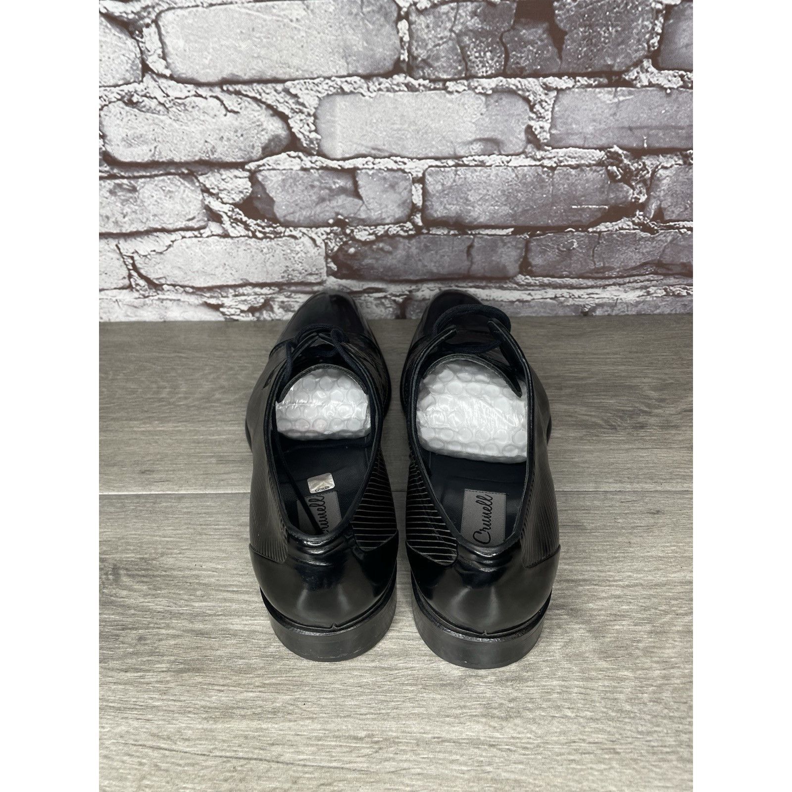 Other F. Crunell Vero Cuoio Black Leather Cap Toe Designer Dress S Size US 9 / EU 42 - 5 Thumbnail