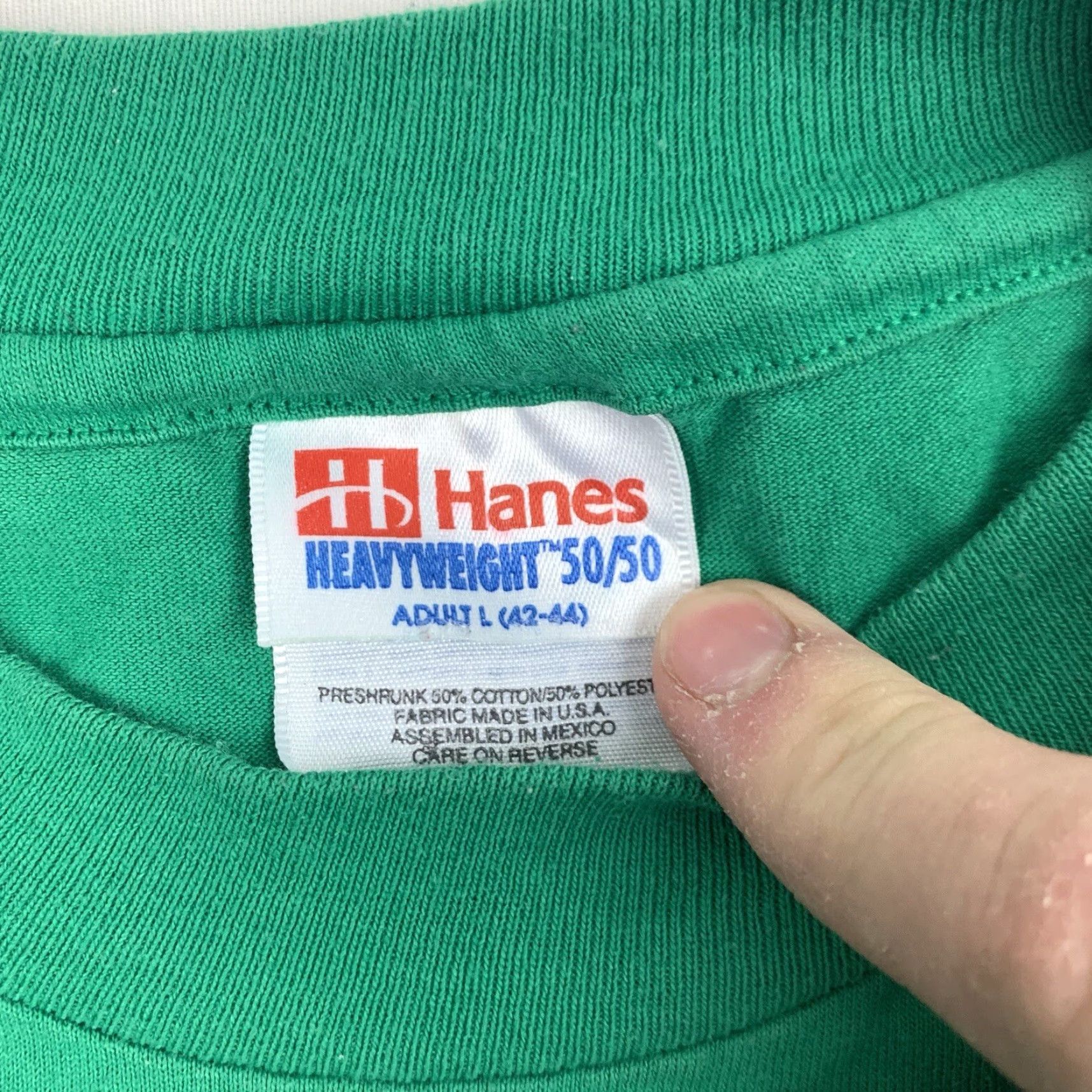 Hanes VINTAGE Mardi Gras Shirt Mens Adult L Green 90s Hanes T-Shirt Crew Neck Short Sleeve USA Size US L / EU 52-54 / 3 - 4 Thumbnail