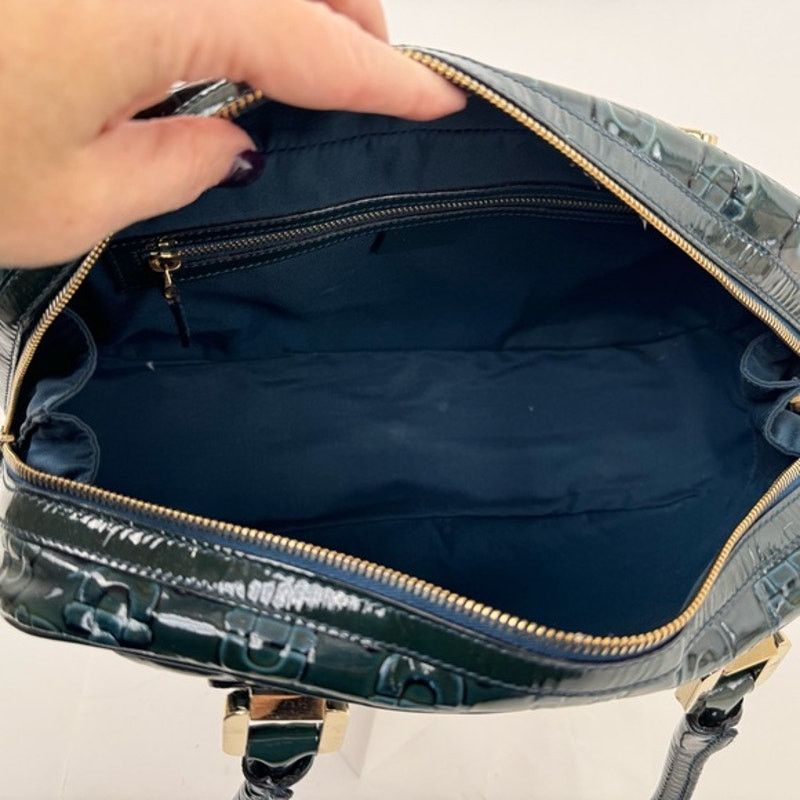 Gucci Gucci Vintage Green Blue Black Leather top handle bag Size ONE SIZE - 9 Thumbnail