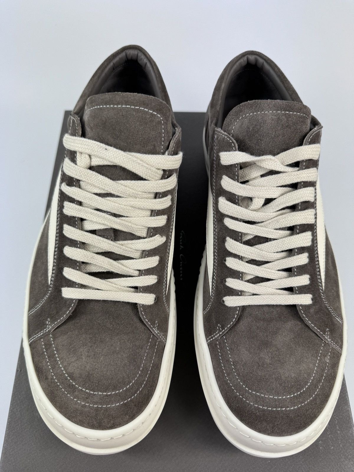 Rick Owens DARK DUST MILK SUEDE VINTAGE SNEAKERS Size US 12 / EU 45 - 3 Thumbnail