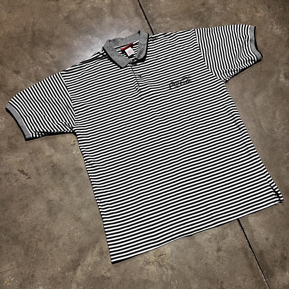Coca Cola Vintage Coca Cola Striped Polo Shirt Logo Promo Soda Rugby Size US L / EU 52-54 / 3 - 2 Thumbnail