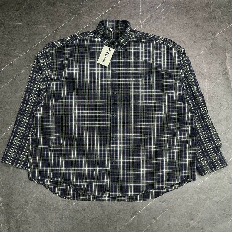 Balenciaga Balenciaga size 1 Embroidered logo silhouette check shirt a Size US XS / EU 42 / 0 - 1 Thumbnail