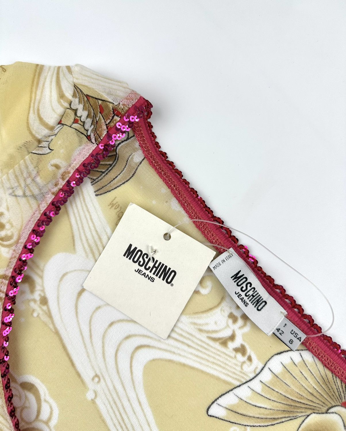 Moschino Vintage MOSCHINO JEANS Koi Carp Mesh Y2k Top Size M / US 6-8 / IT 42-44 - 4 Thumbnail